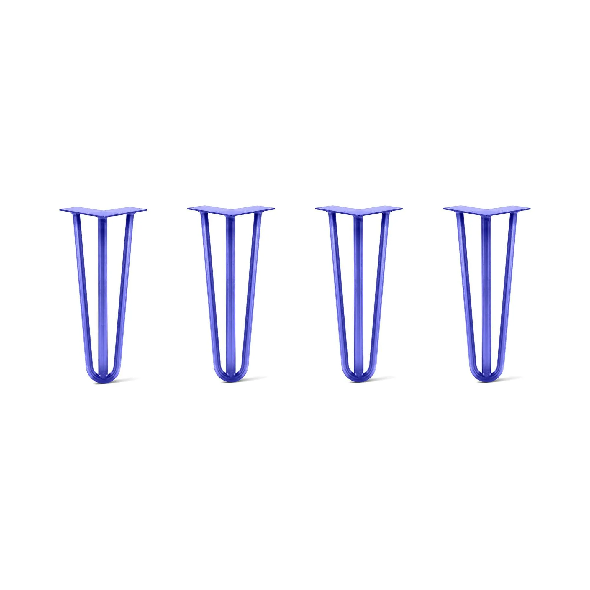 Hairpin Legs Set of 4, 3-Rod Design - Blue Powder Coated Finish