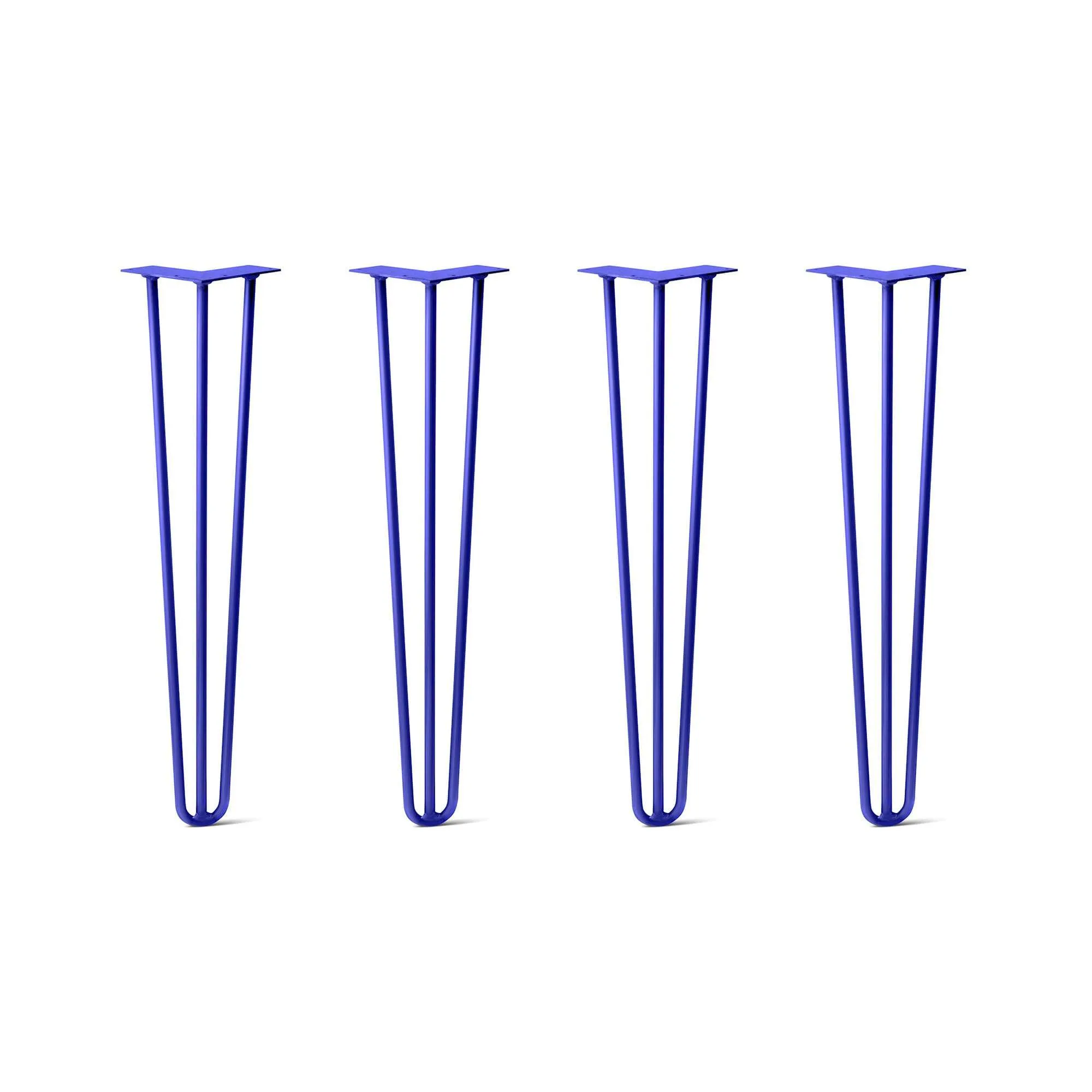 Hairpin Legs Set of 4, 3-Rod Design - Blue Powder Coated Finish