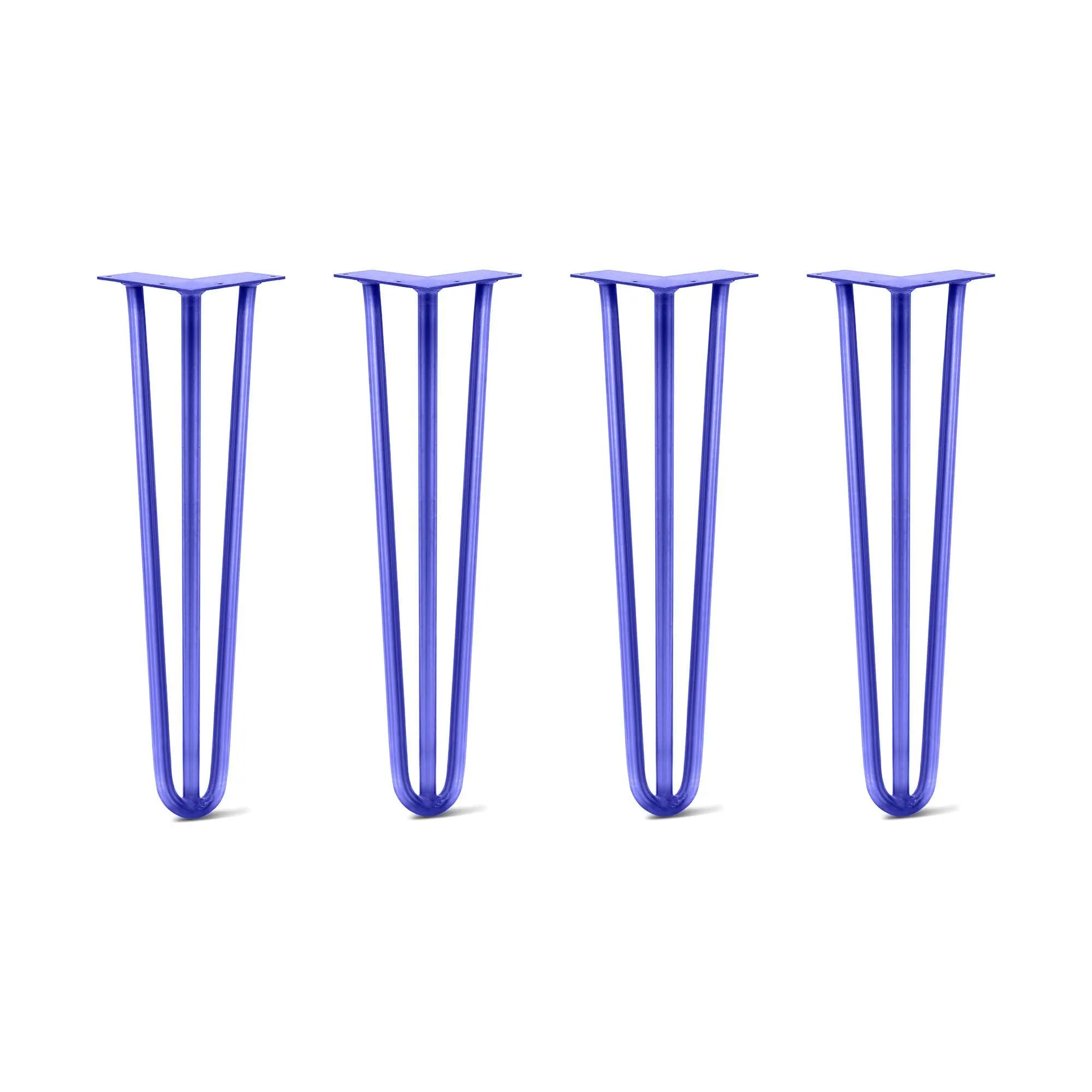 Hairpin Legs Set of 4, 3-Rod Design - Blue Powder Coated Finish