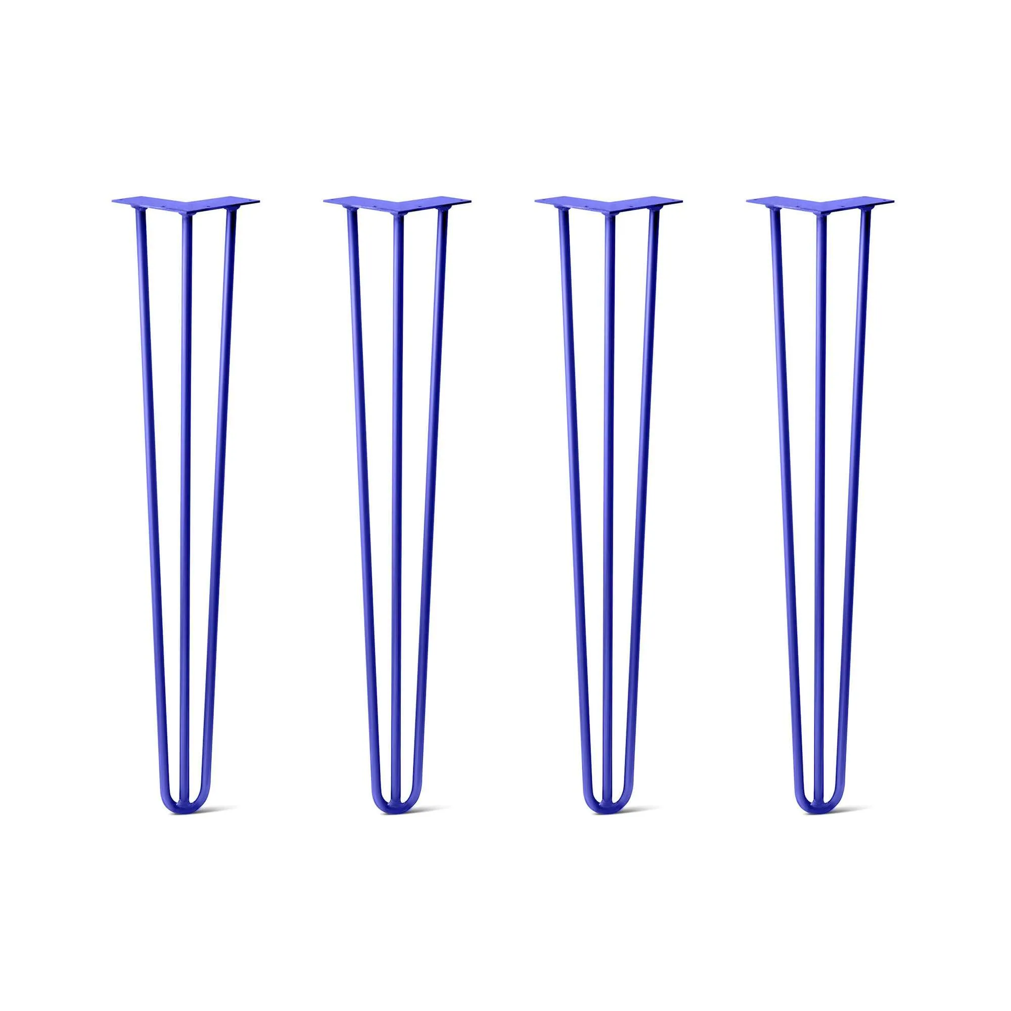 Hairpin Legs Set of 4, 3-Rod Design - Blue Powder Coated Finish