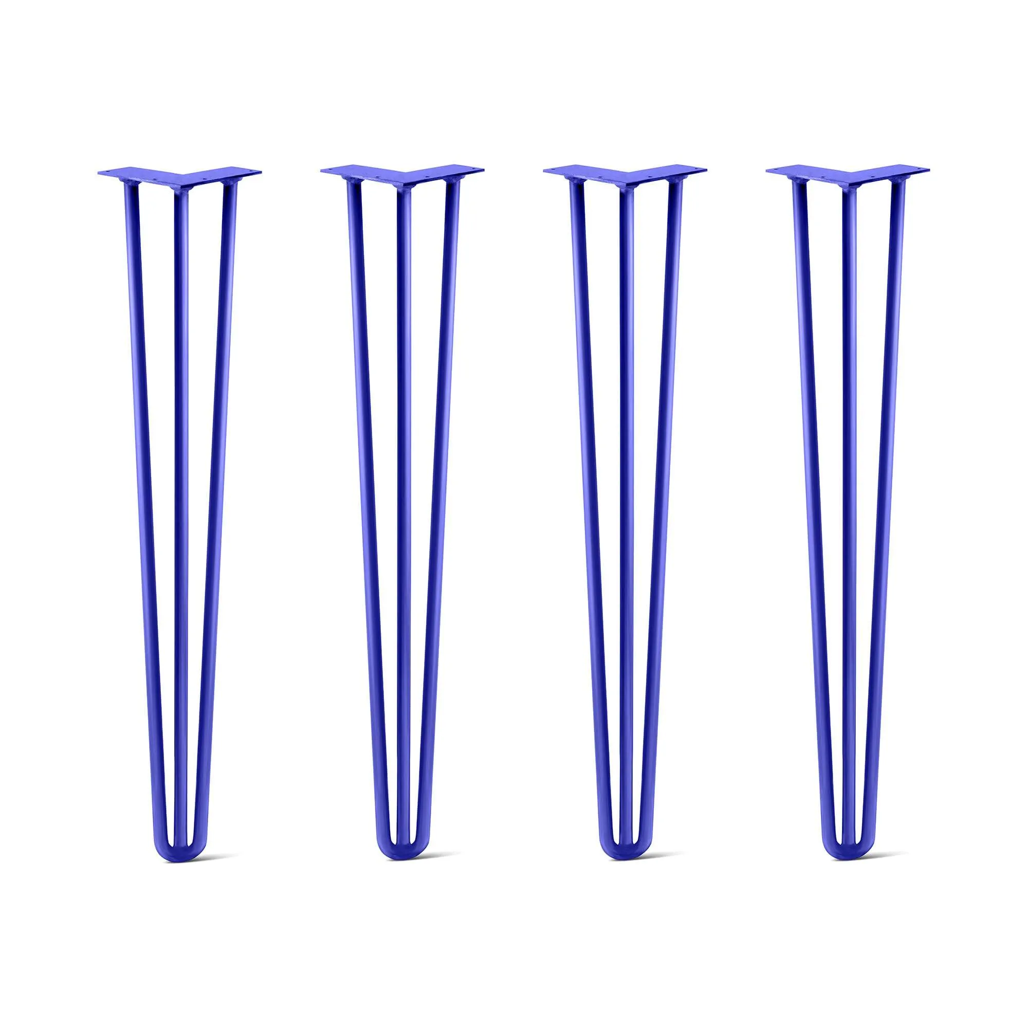 Hairpin Legs Set of 4, 3-Rod Design - Blue Powder Coated Finish