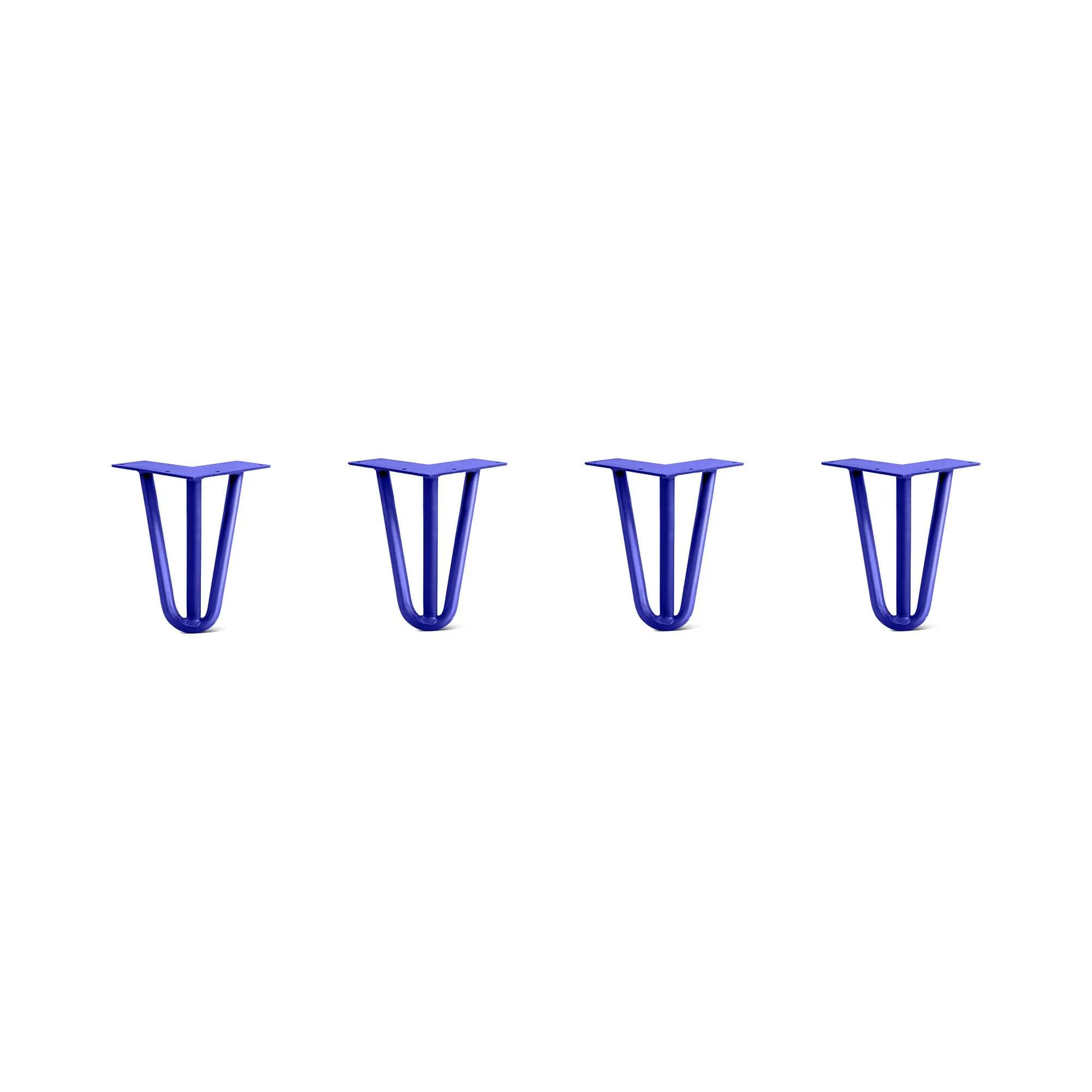 Hairpin Legs Set of 4, 3-Rod Design - Blue Powder Coated Finish