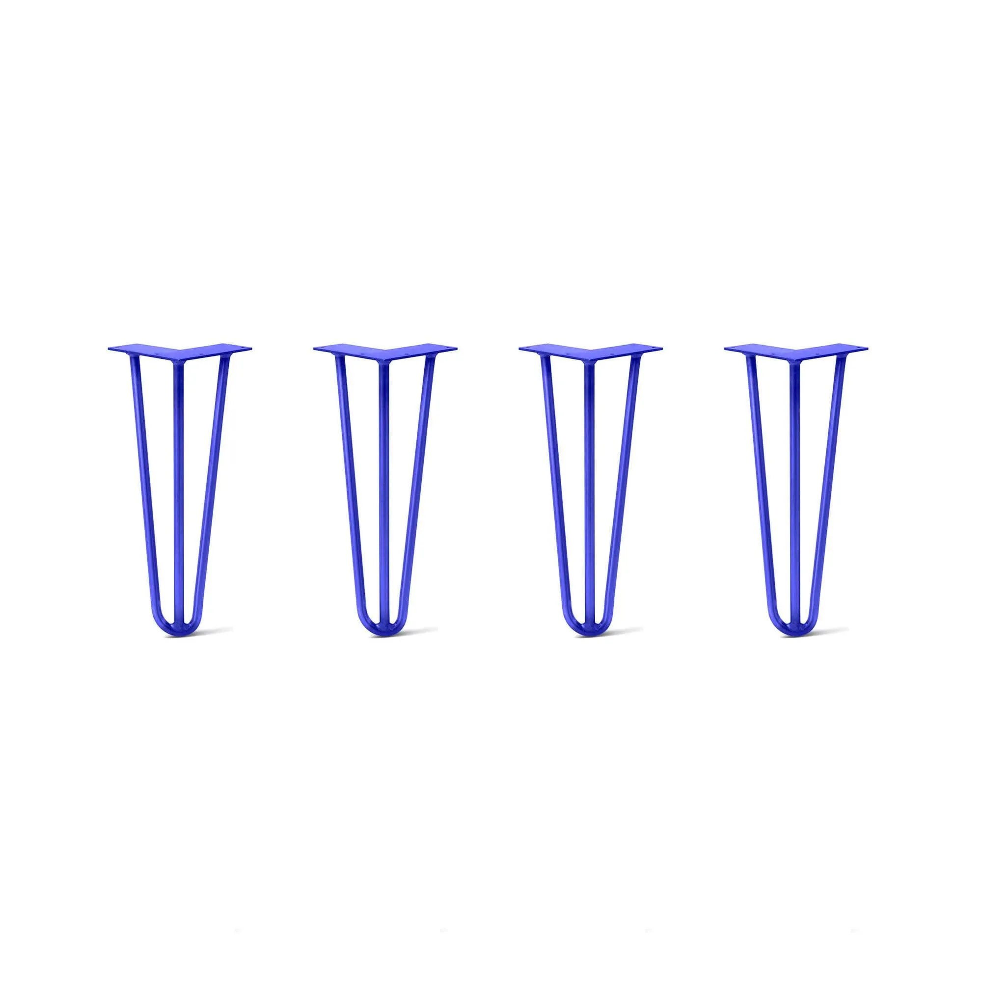 Hairpin Legs Set of 4, 3-Rod Design - Blue Powder Coated Finish