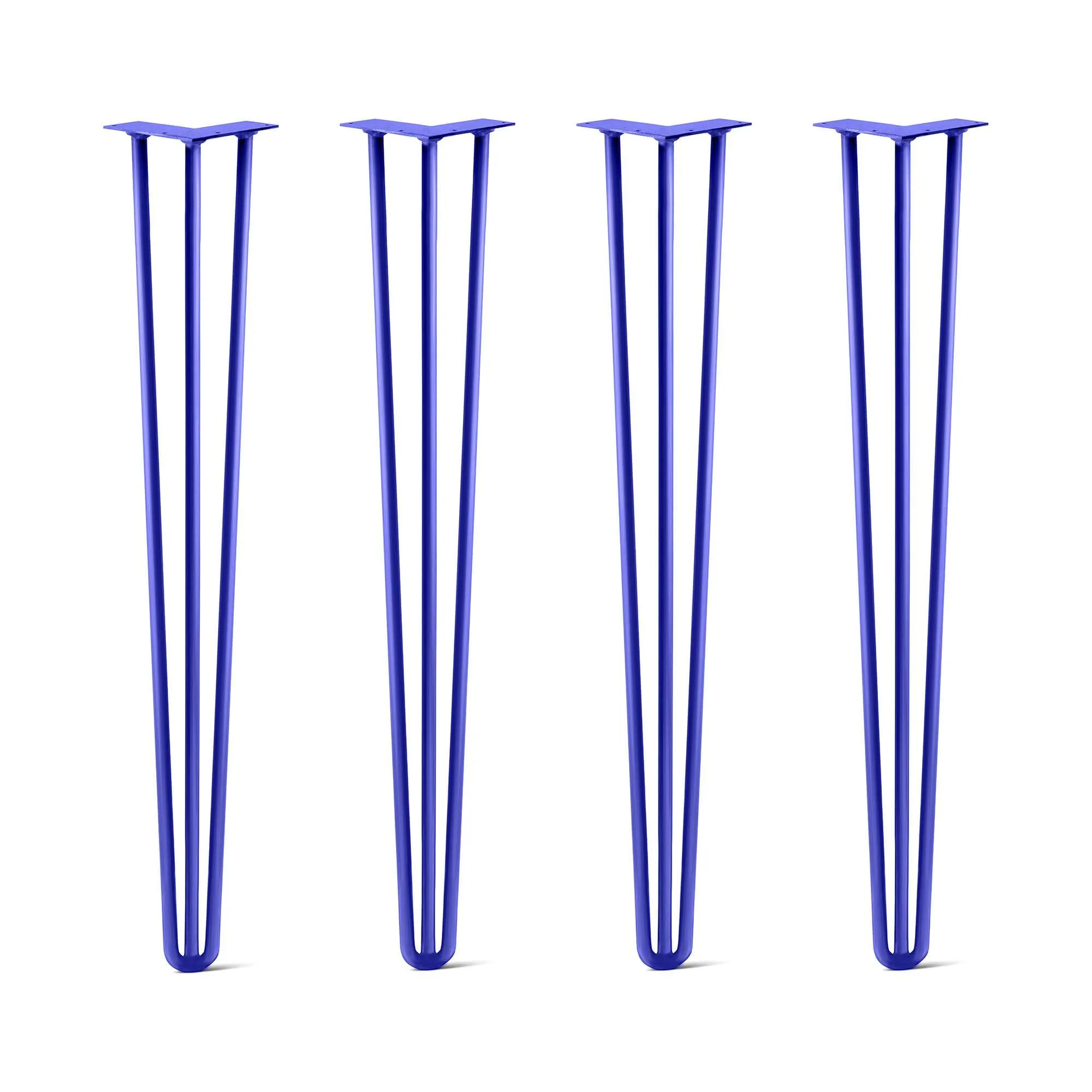 Hairpin Legs Set of 4, 3-Rod Design - Blue Powder Coated Finish