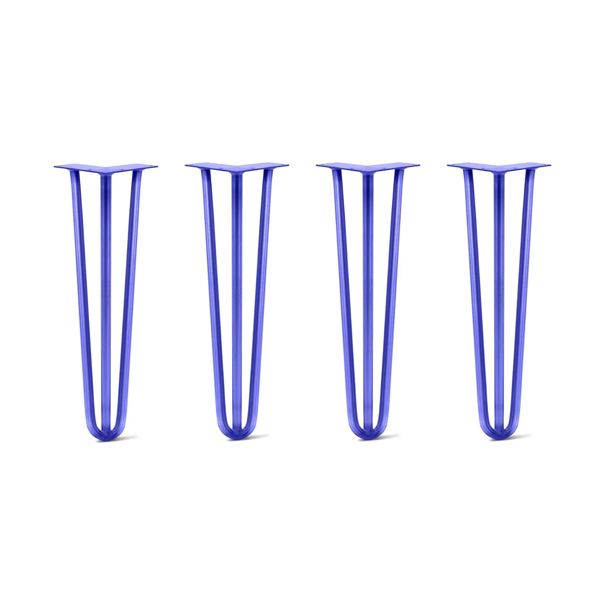 Hairpin Legs Set of 4, 3-Rod Design - Blue Powder Coated Finish