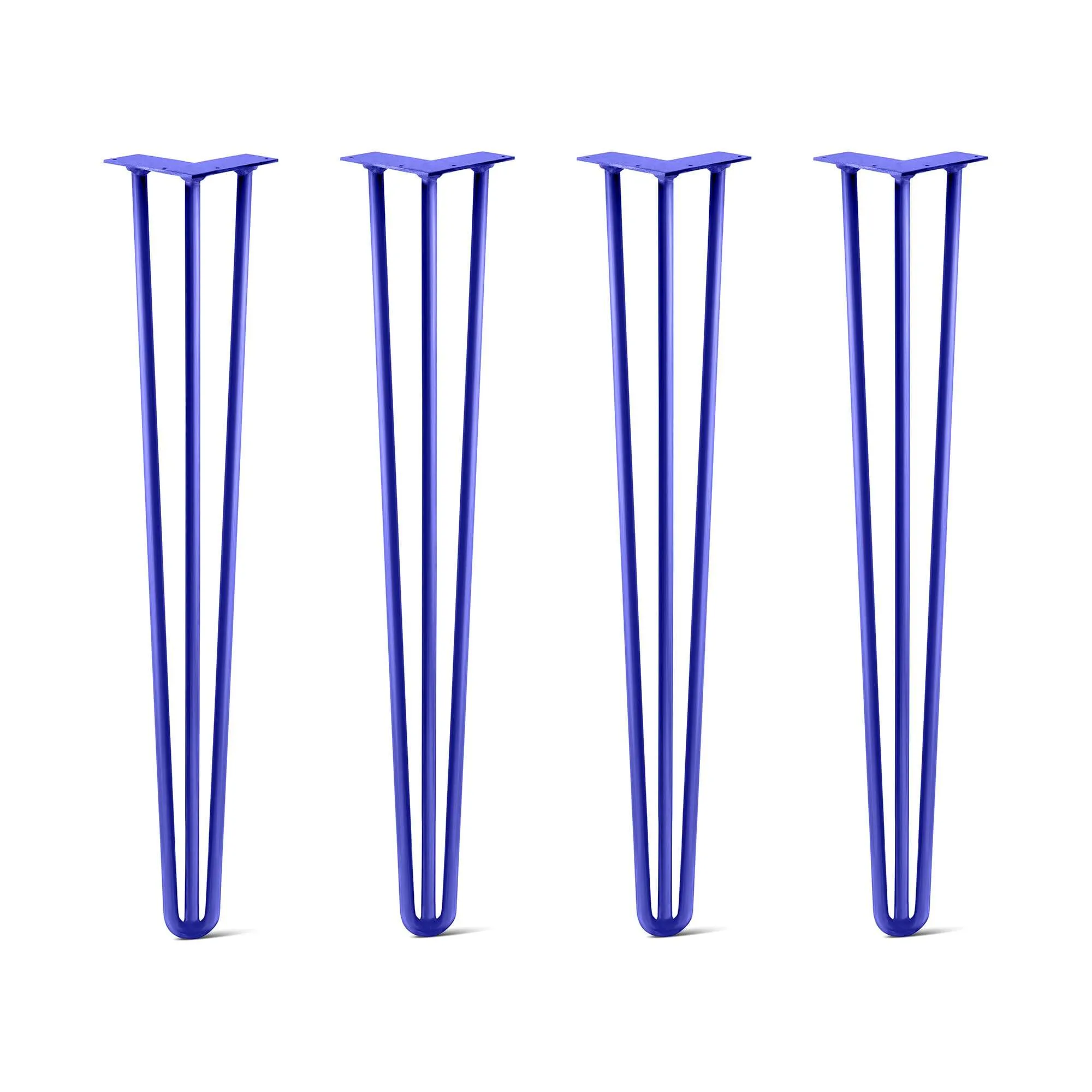 Hairpin Legs Set of 4, 3-Rod Design - Blue Powder Coated Finish