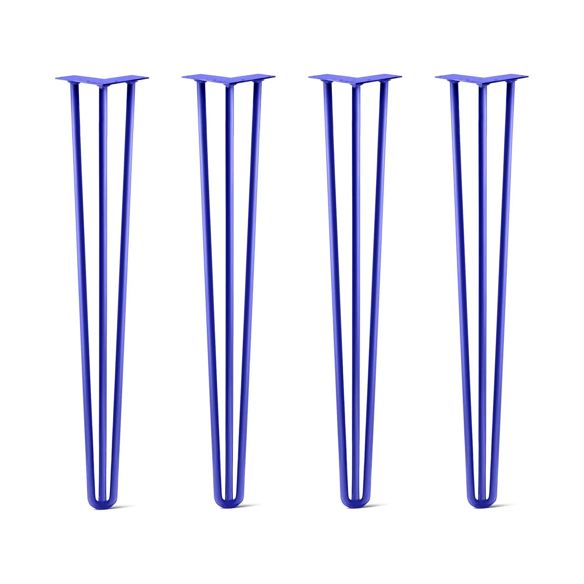 Hairpin Legs Set of 4, 3-Rod Design - Blue Powder Coated Finish