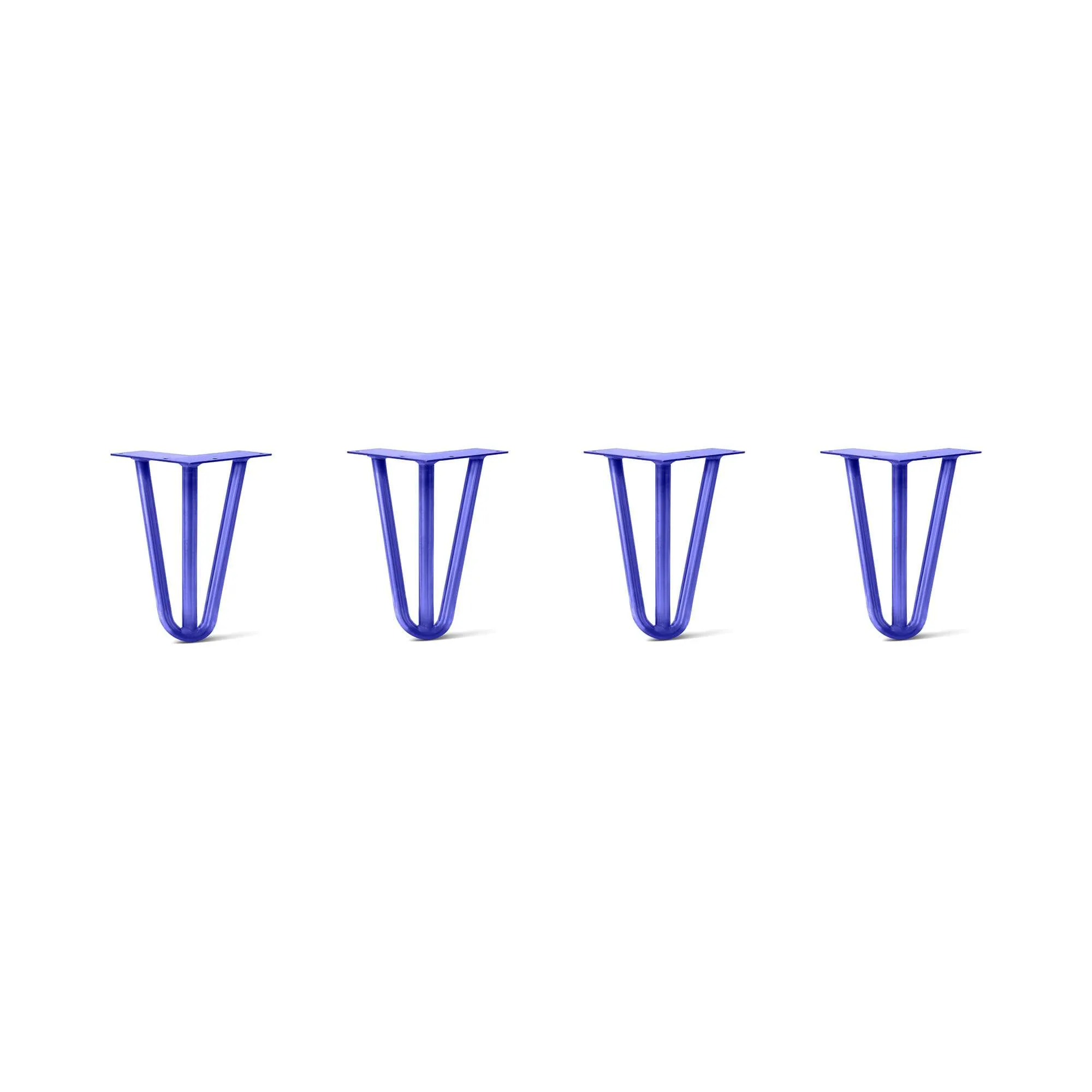 Hairpin Legs Set of 4, 3-Rod Design - Blue Powder Coated Finish