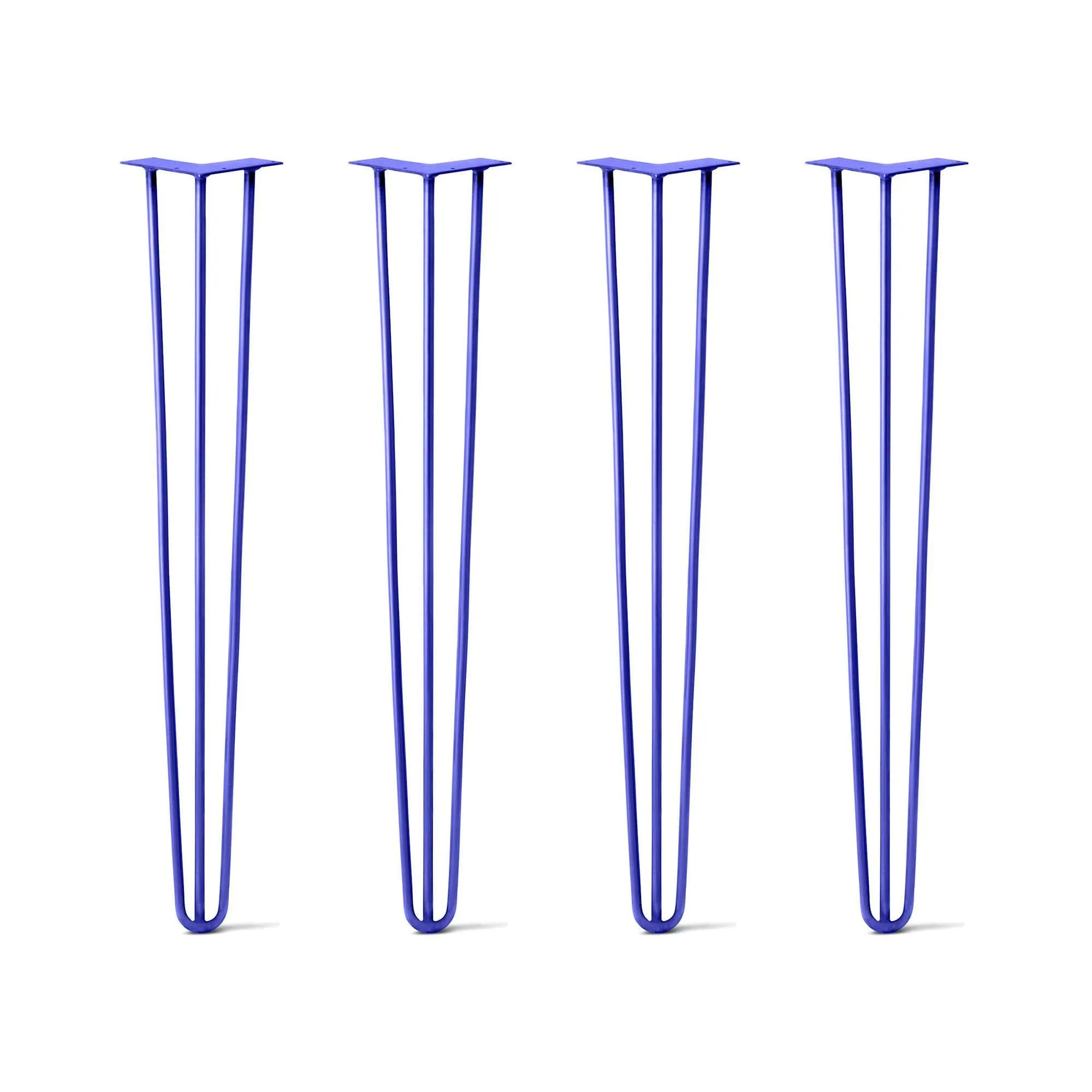 Hairpin Legs Set of 4, 3-Rod Design - Blue Powder Coated Finish