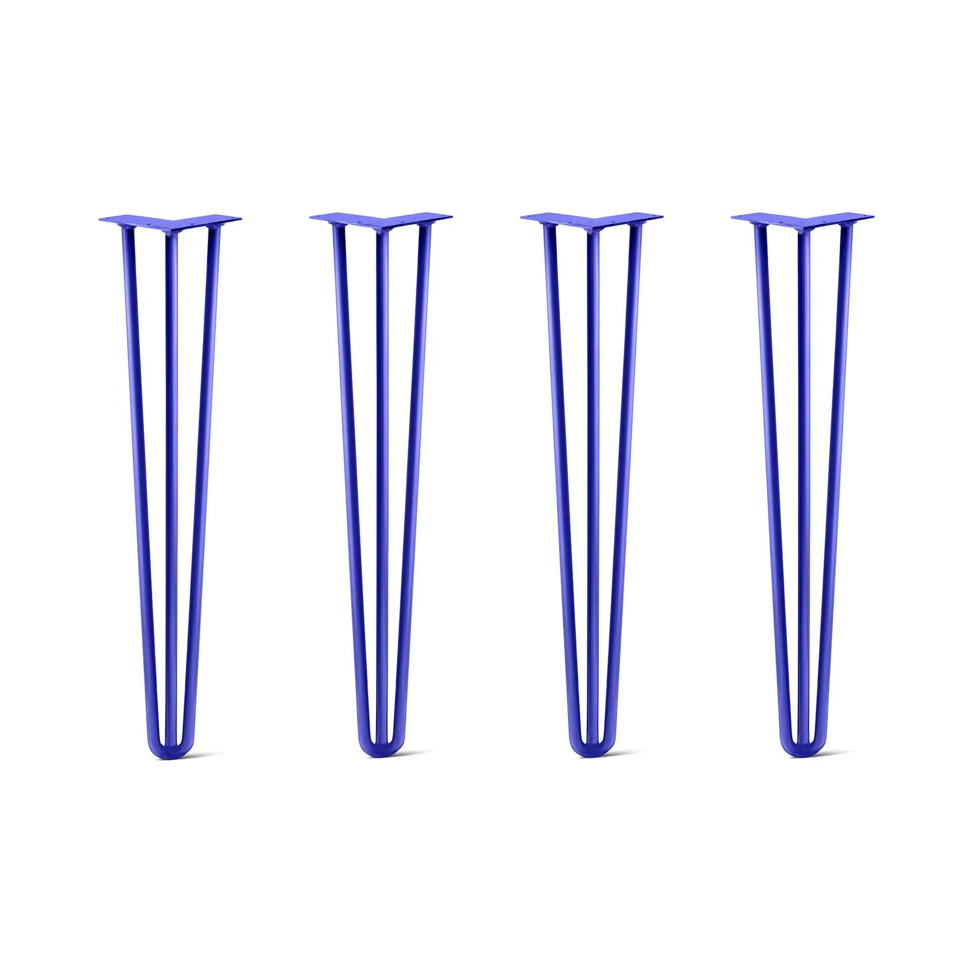 Hairpin Legs Set of 4, 3-Rod Design - Blue Powder Coated Finish