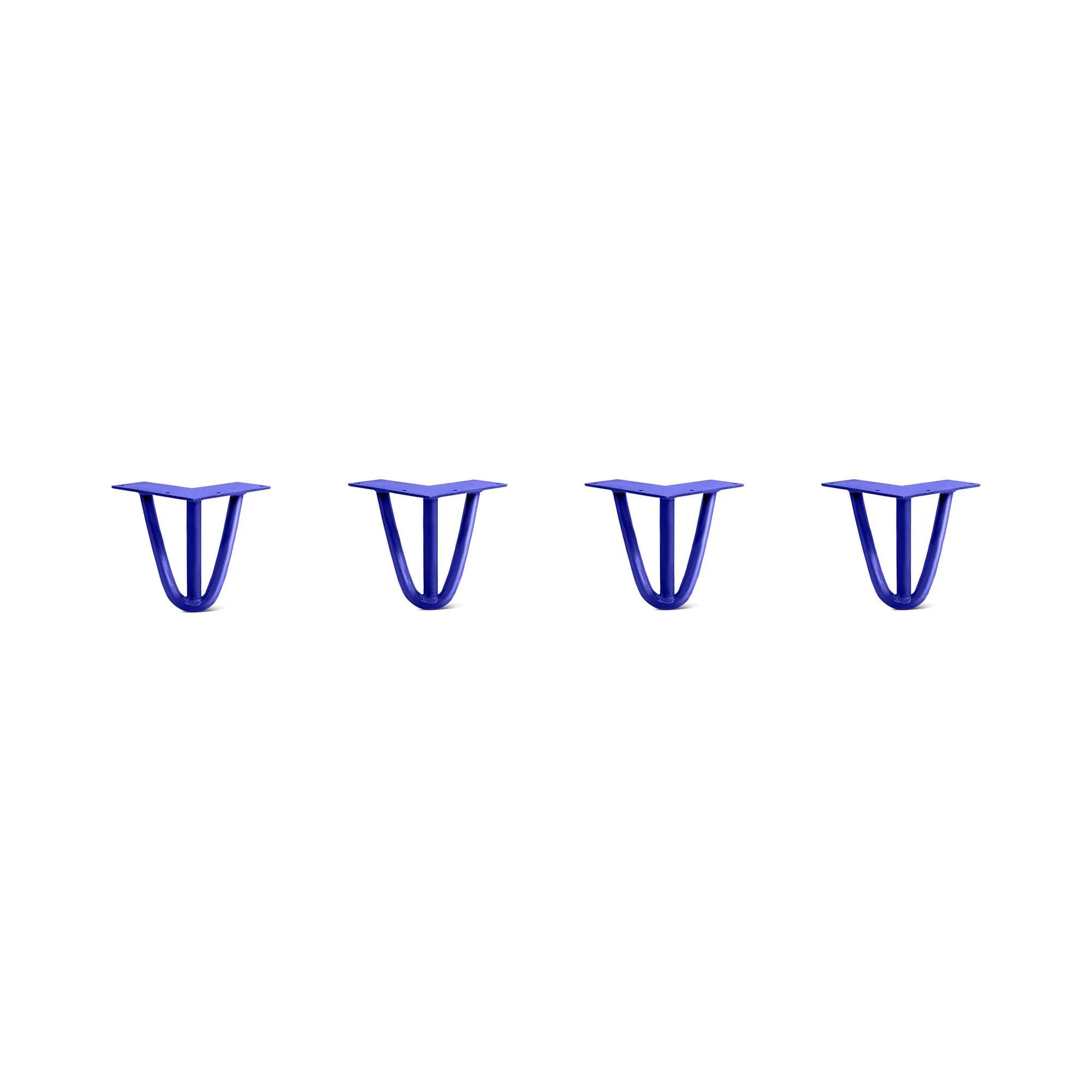 Hairpin Legs Set of 4, 3-Rod Design - Blue Powder Coated Finish