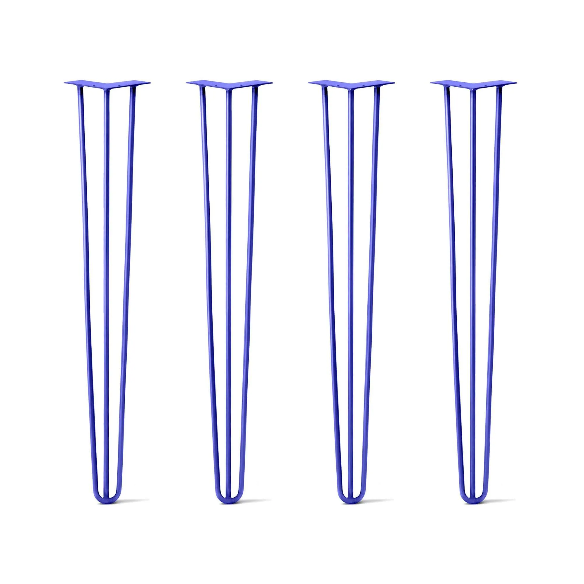 Hairpin Legs Set of 4, 3-Rod Design - Blue Powder Coated Finish