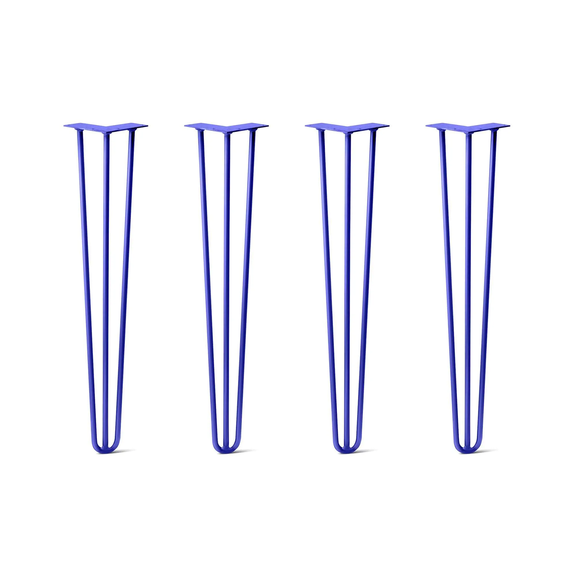 Hairpin Legs Set of 4, 3-Rod Design - Blue Powder Coated Finish