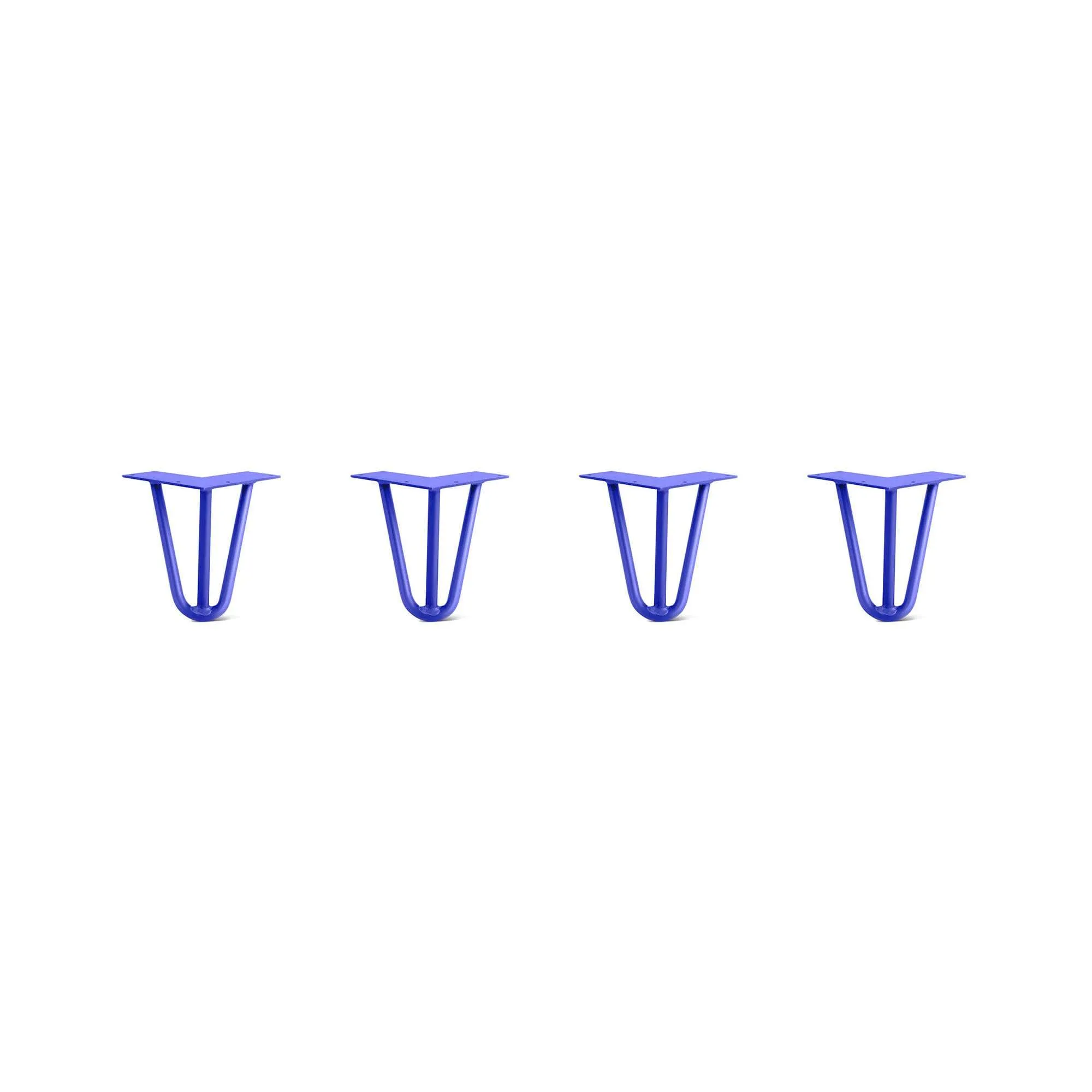 Hairpin Legs Set of 4, 3-Rod Design - Blue Powder Coated Finish