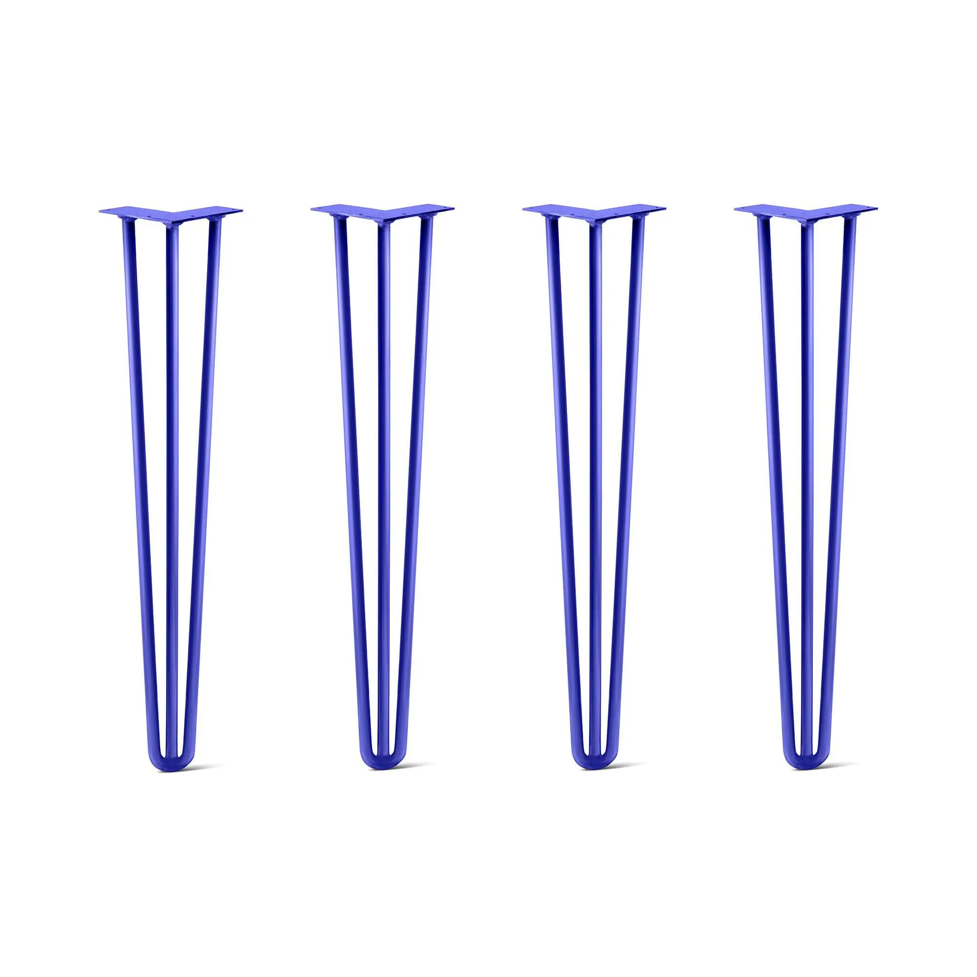 Hairpin Legs Set of 4, 3-Rod Design - Blue Powder Coated Finish