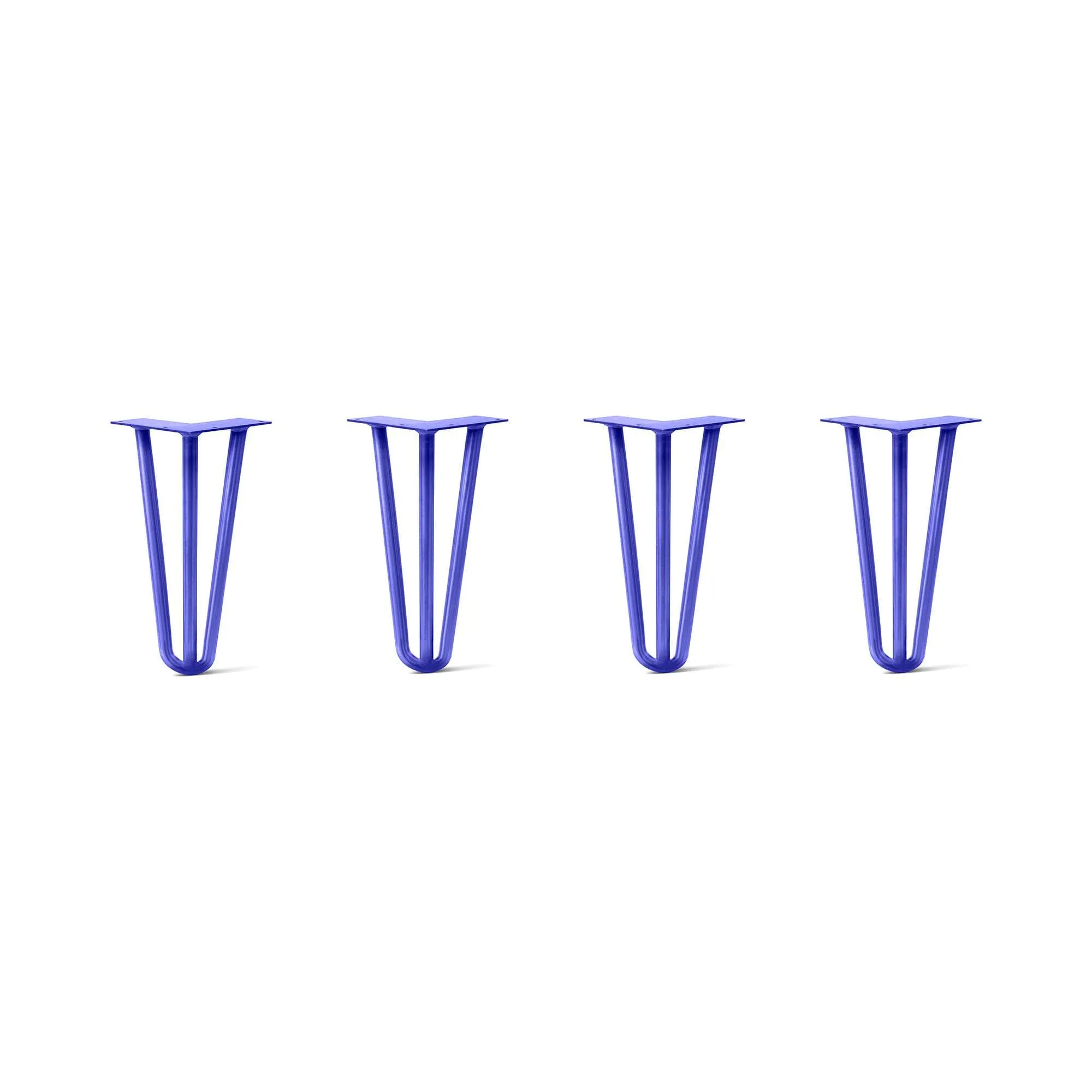 Hairpin Legs Set of 4, 3-Rod Design - Blue Powder Coated Finish