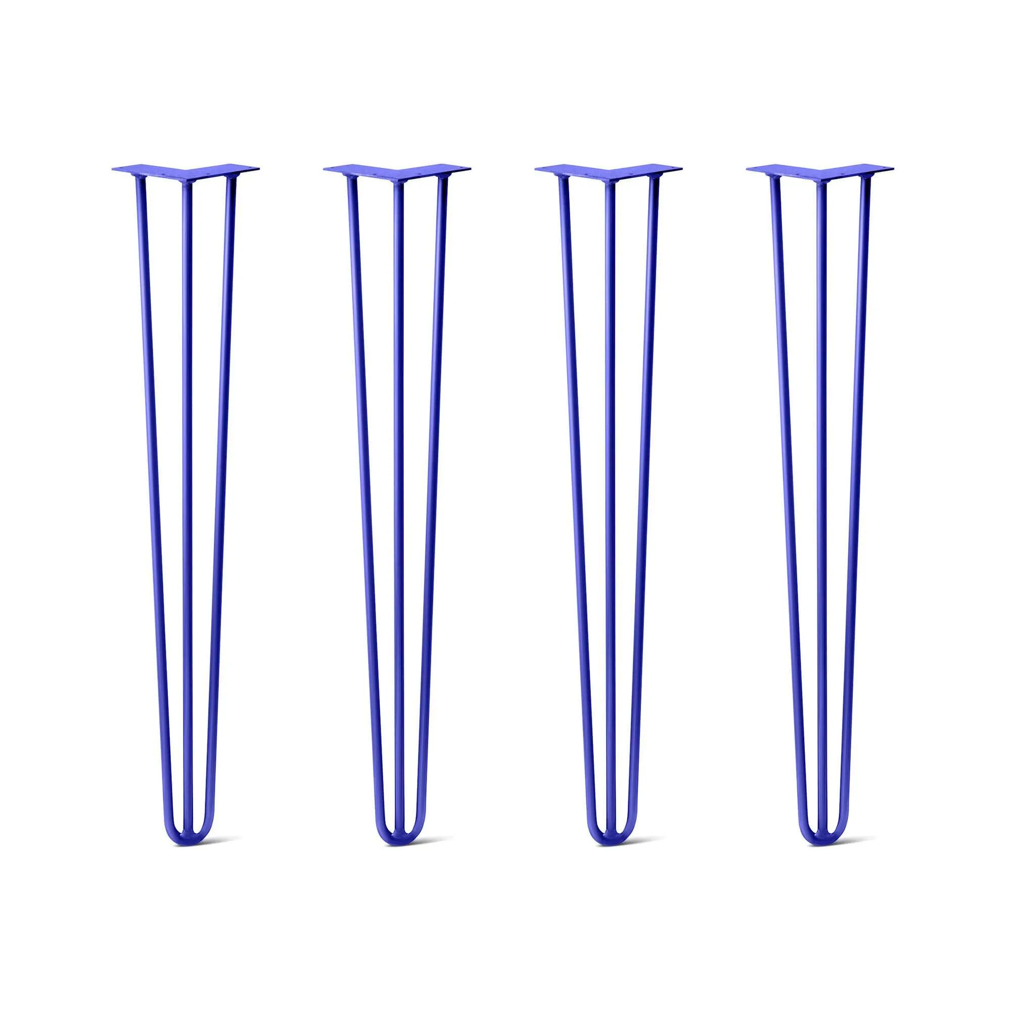 Hairpin Legs Set of 4, 3-Rod Design - Blue Powder Coated Finish