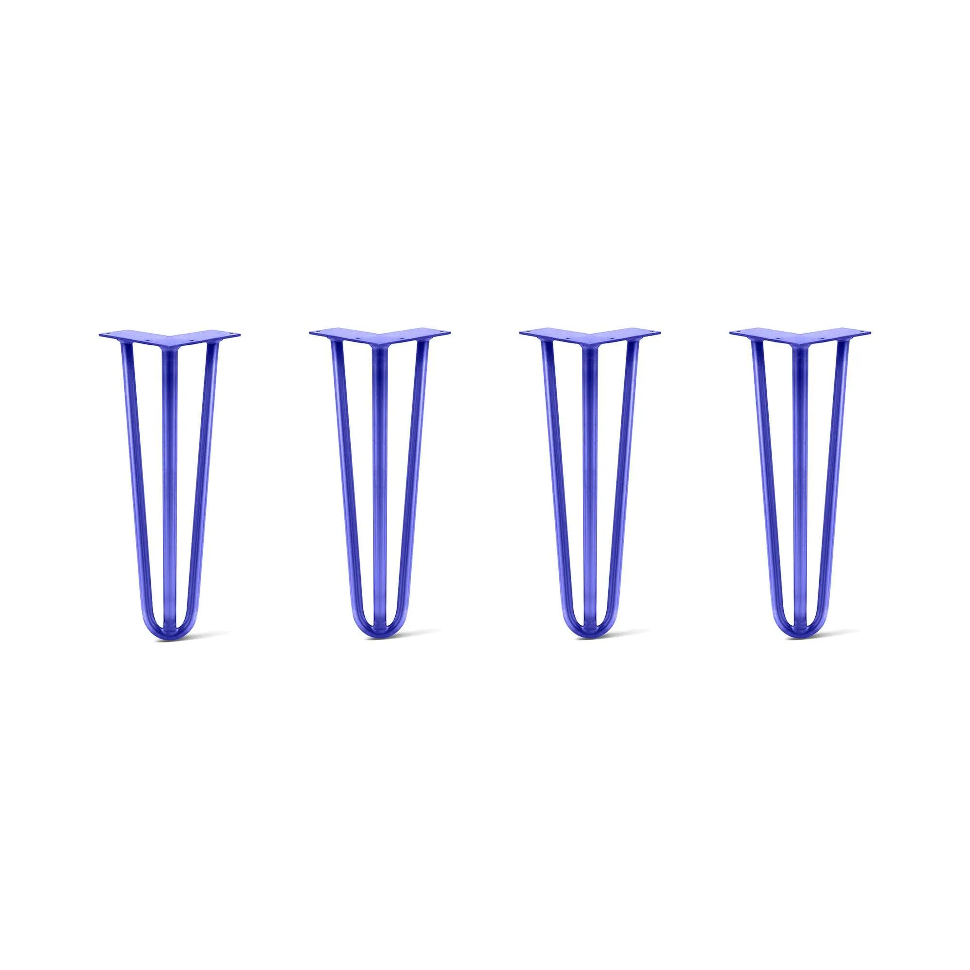 Hairpin Legs Set of 4, 3-Rod Design - Blue Powder Coated Finish