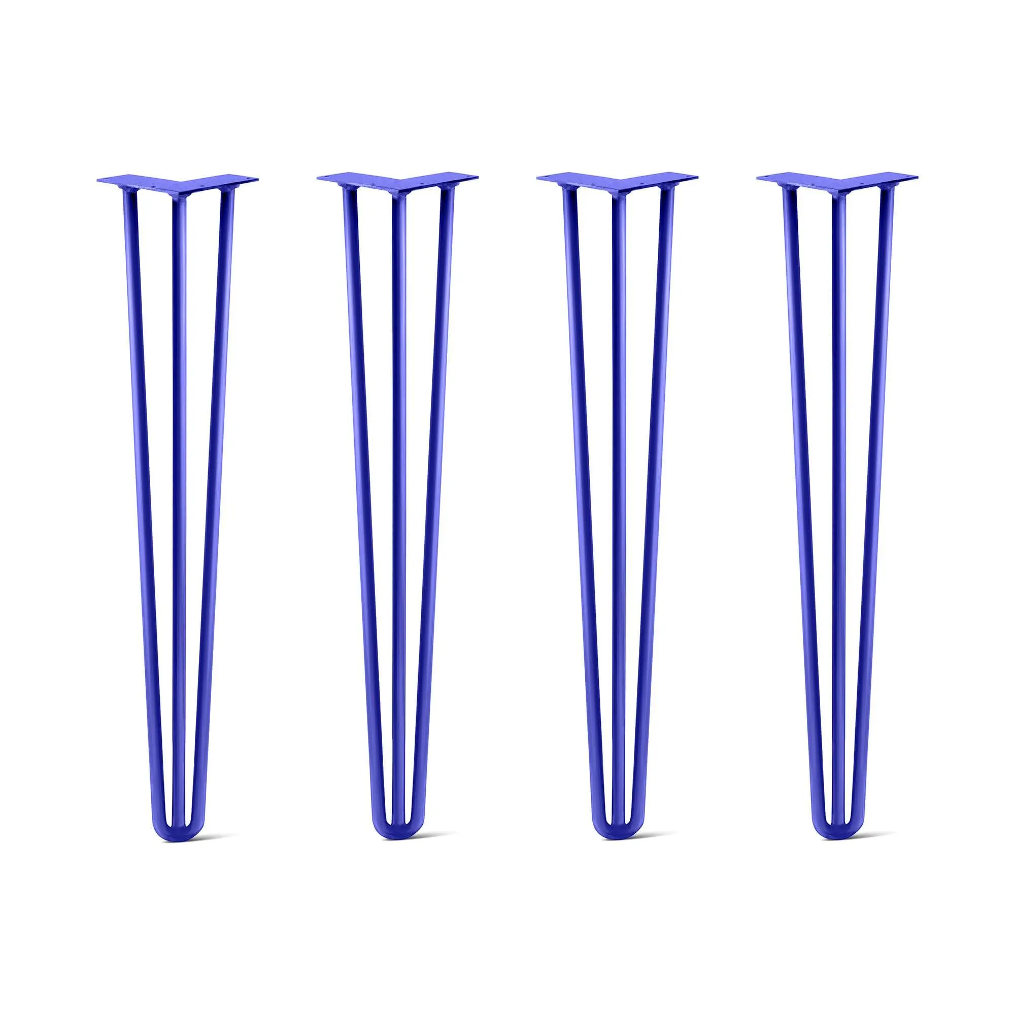Hairpin Legs Set of 4, 3-Rod Design - Blue Powder Coated Finish