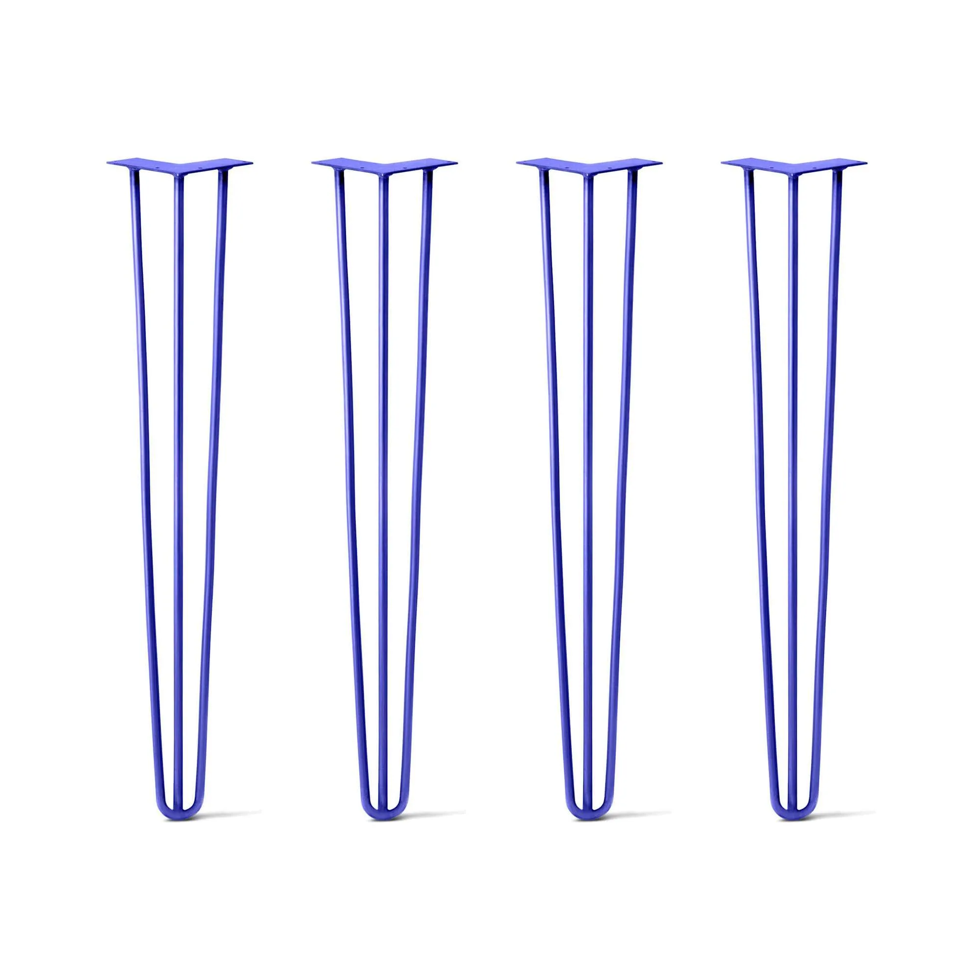 Hairpin Legs Set of 4, 3-Rod Design - Blue Powder Coated Finish