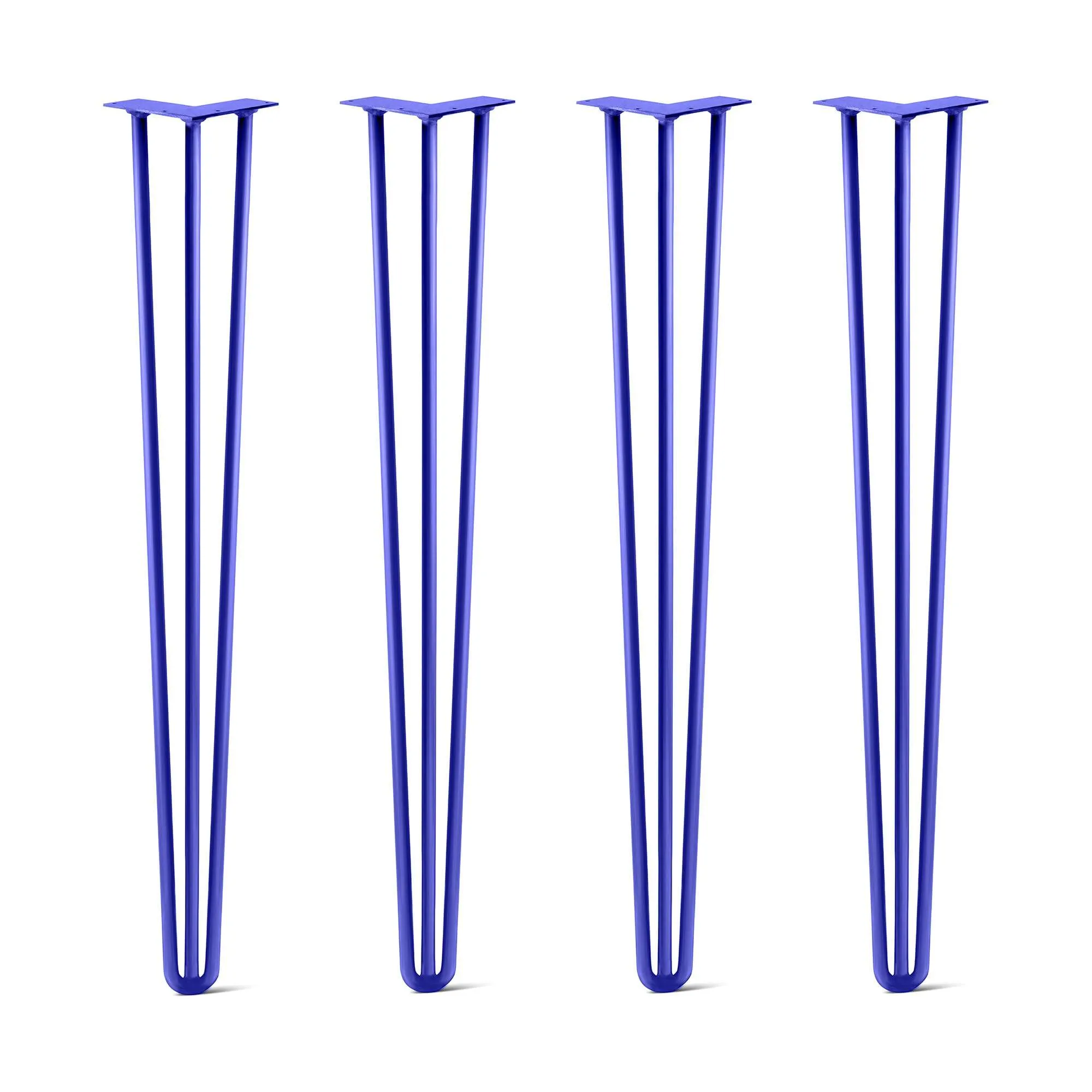 Hairpin Legs Set of 4, 3-Rod Design - Blue Powder Coated Finish
