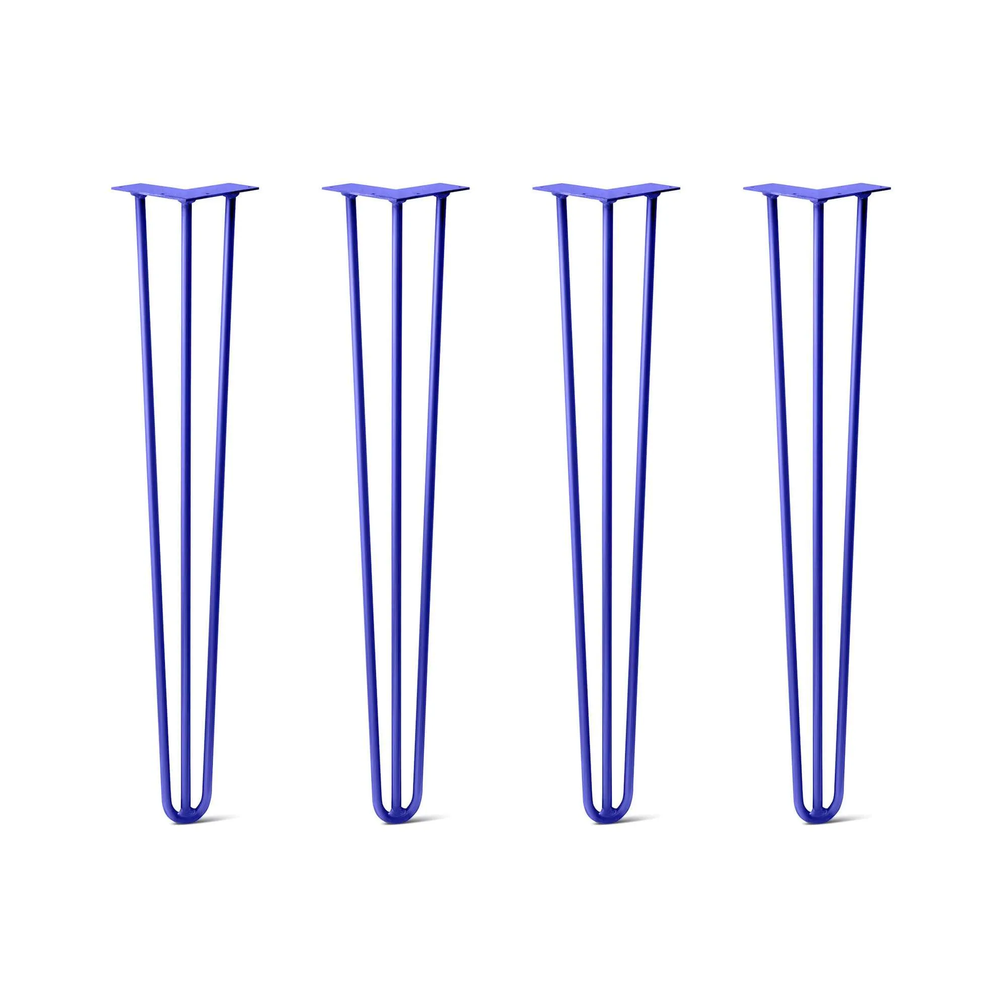 Hairpin Legs Set of 4, 3-Rod Design - Blue Powder Coated Finish