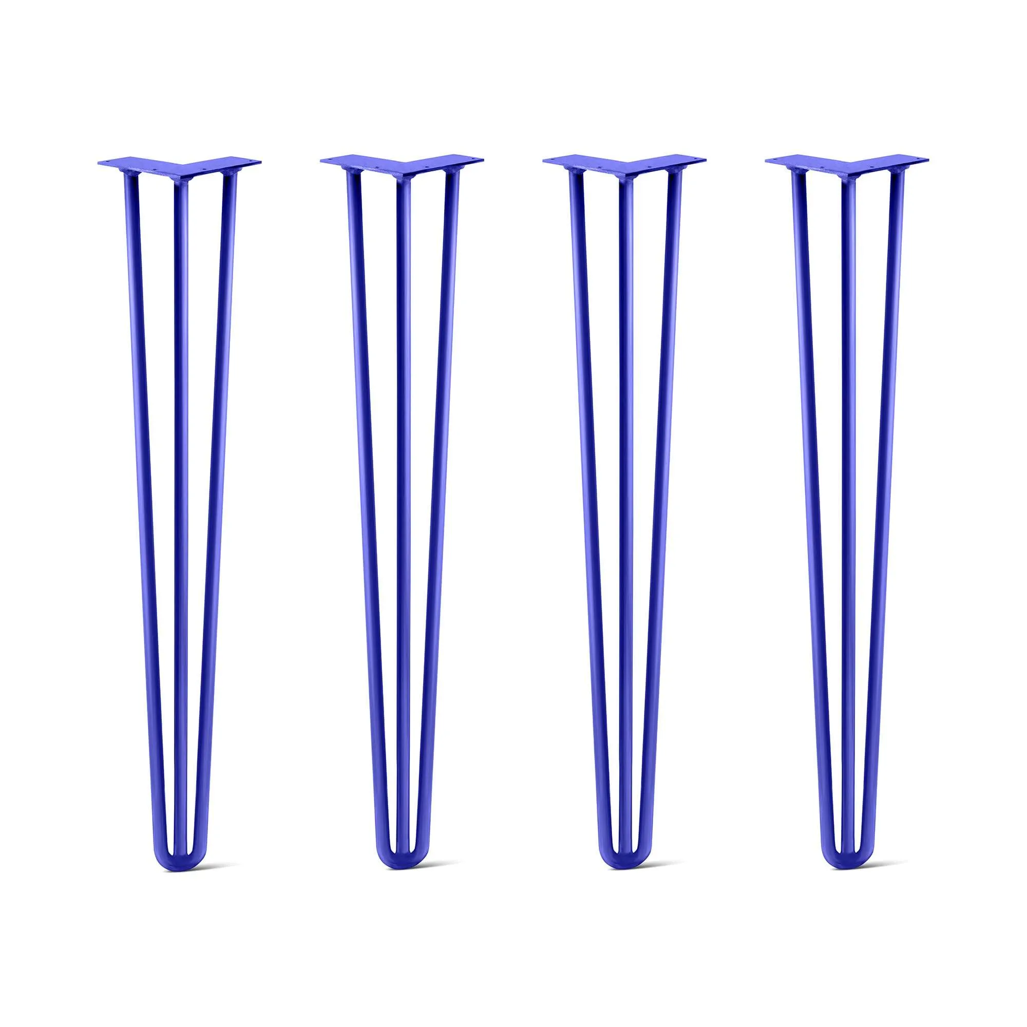 Hairpin Legs Set of 4, 3-Rod Design - Blue Powder Coated Finish