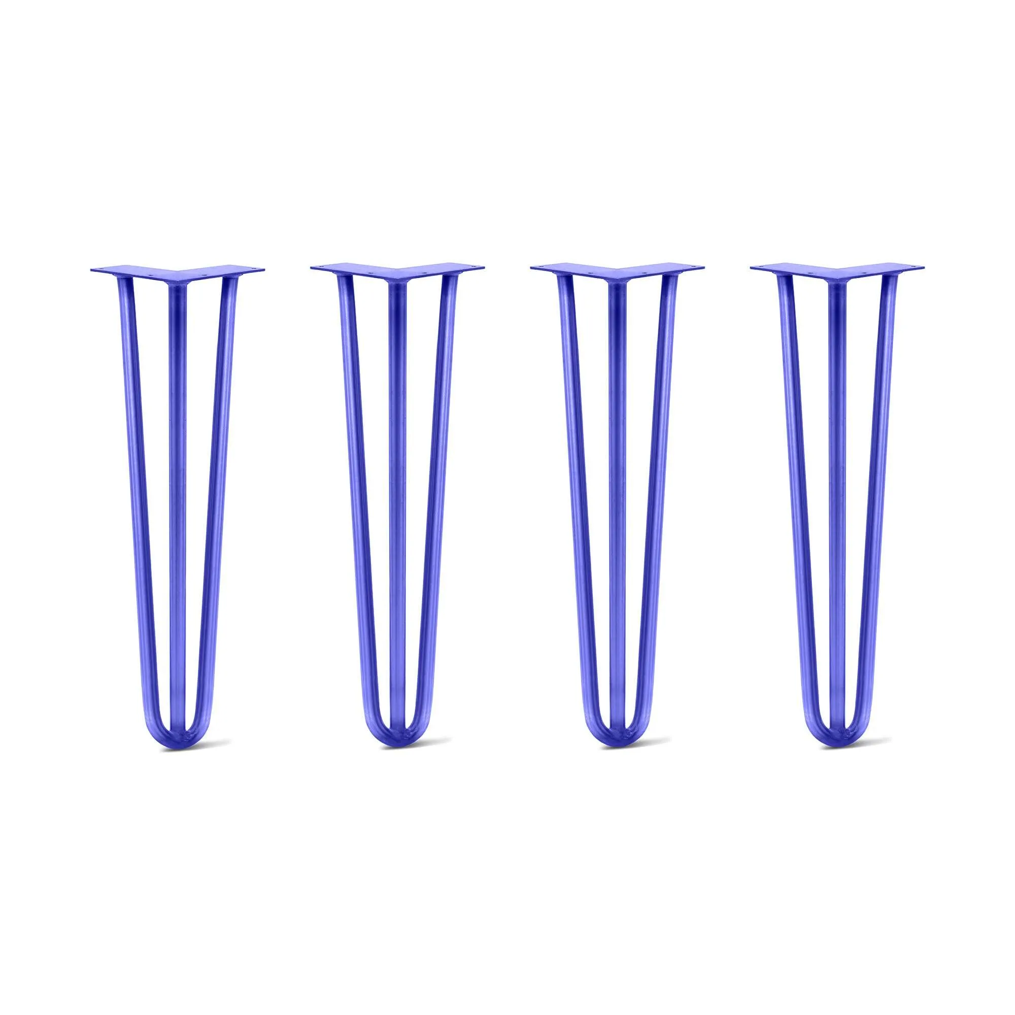 Hairpin Legs Set of 4, 3-Rod Design - Blue Powder Coated Finish