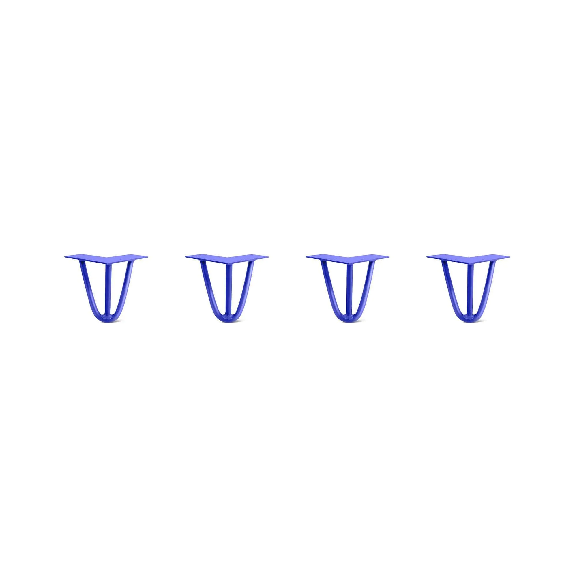 Hairpin Legs Set of 4, 3-Rod Design - Blue Powder Coated Finish