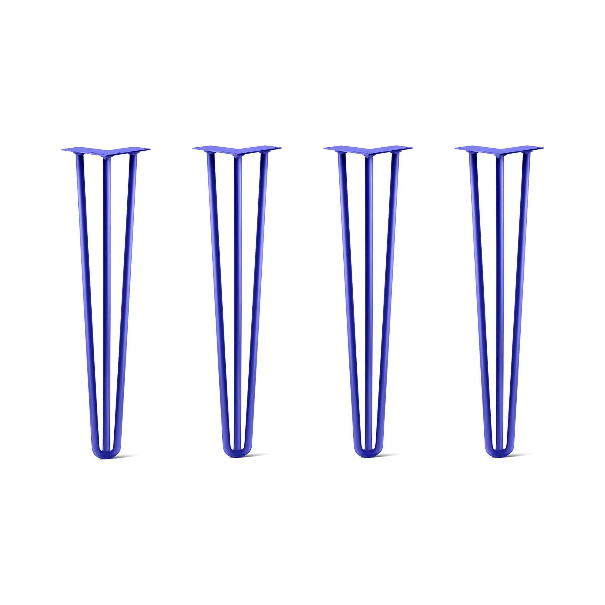 Hairpin Legs Set of 4, 3-Rod Design - Blue Powder Coated Finish