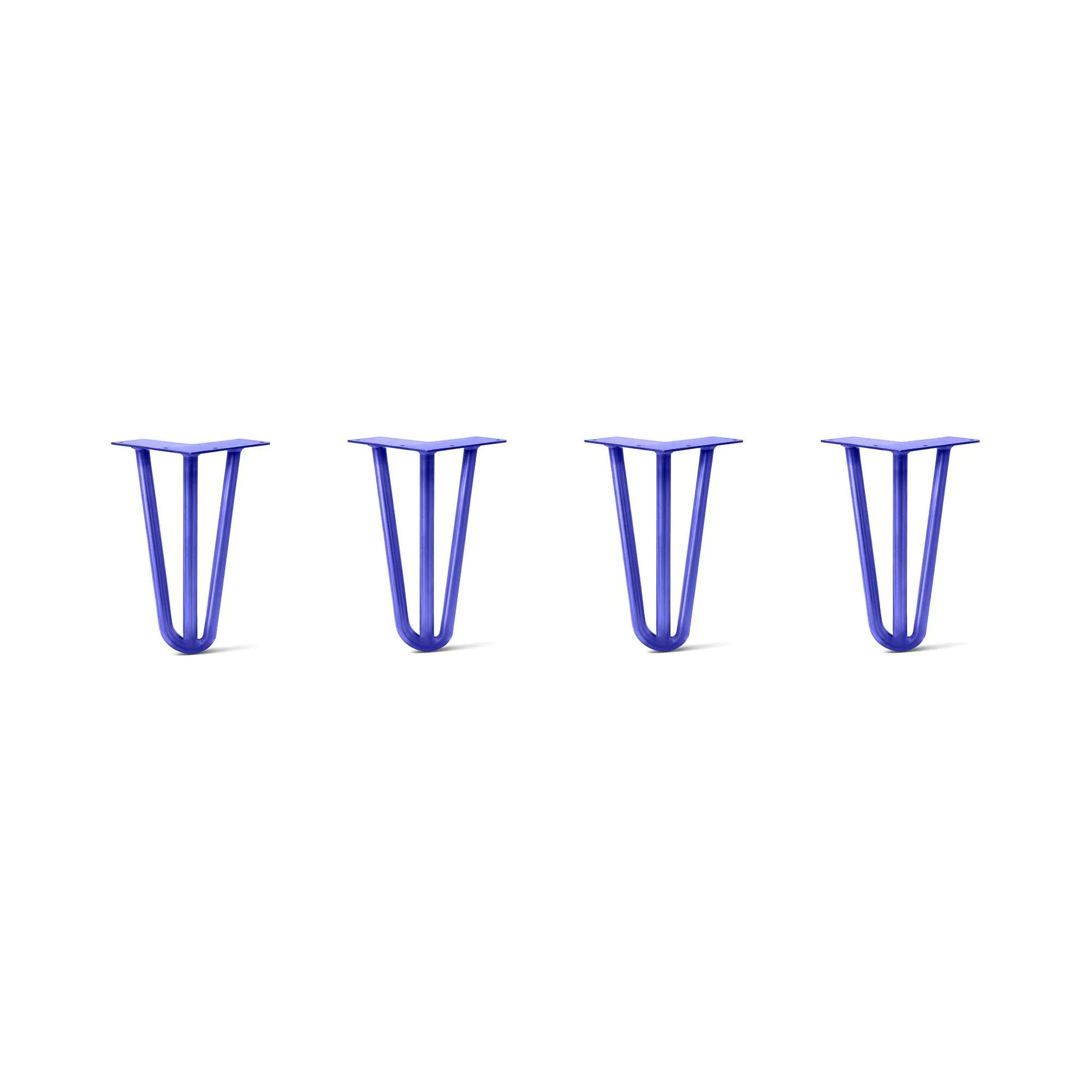 Hairpin Legs Set of 4, 3-Rod Design - Blue Powder Coated Finish