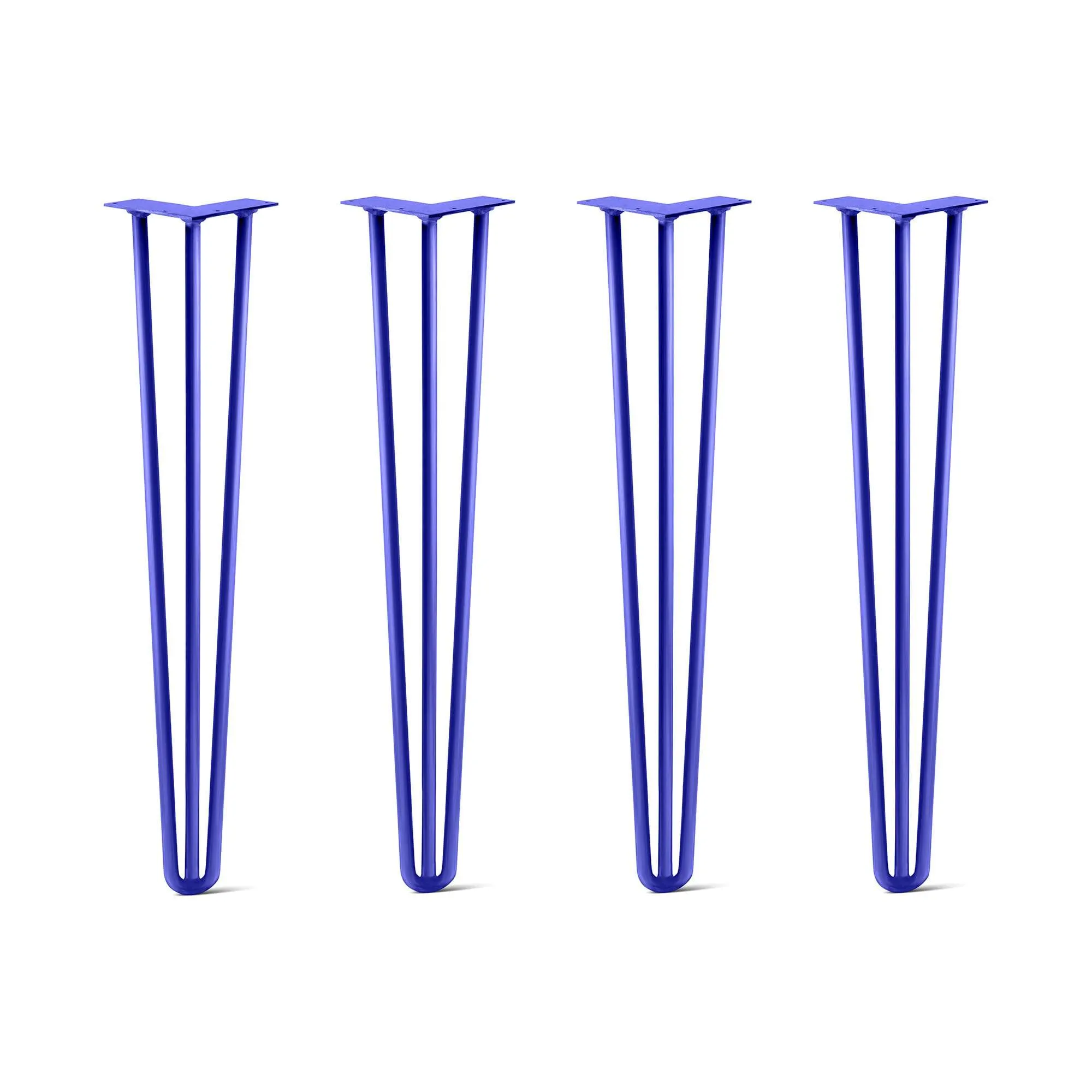 Hairpin Legs Set of 4, 3-Rod Design - Blue Powder Coated Finish
