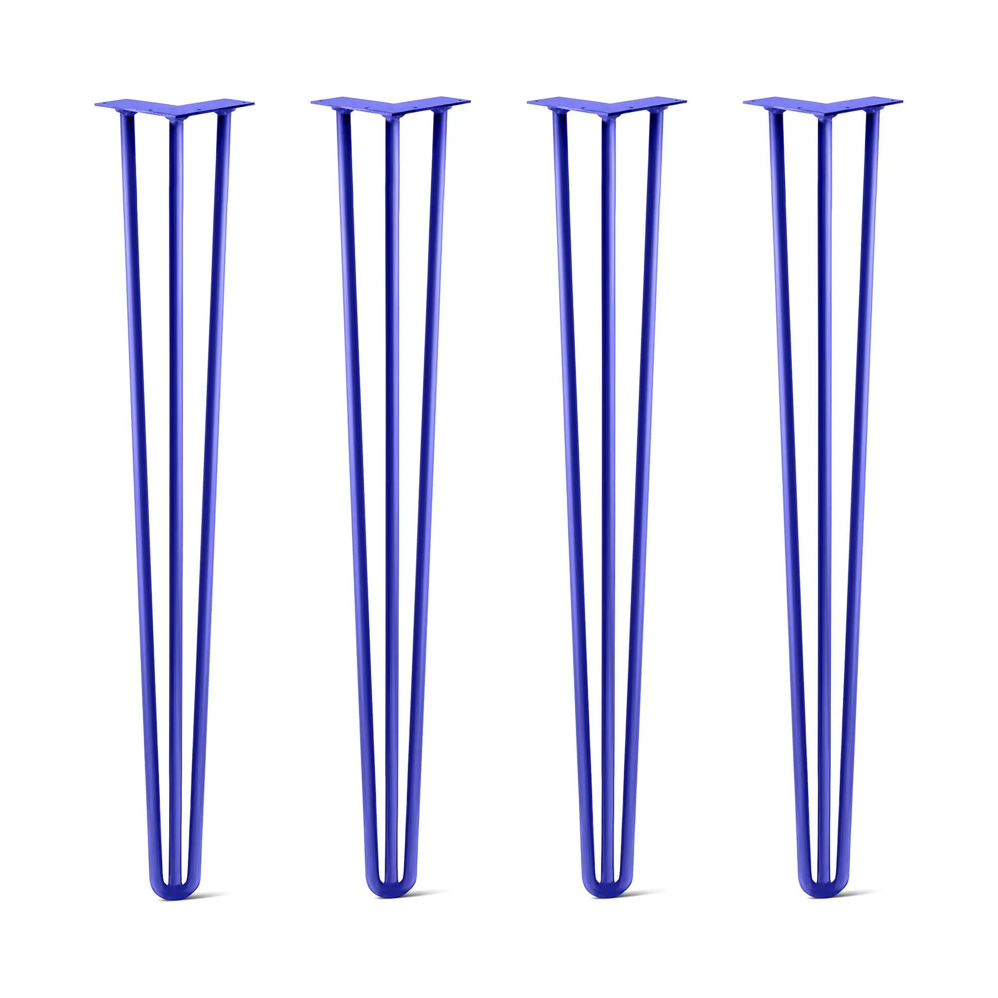 Hairpin Legs Set of 4, 3-Rod Design - Blue Powder Coated Finish