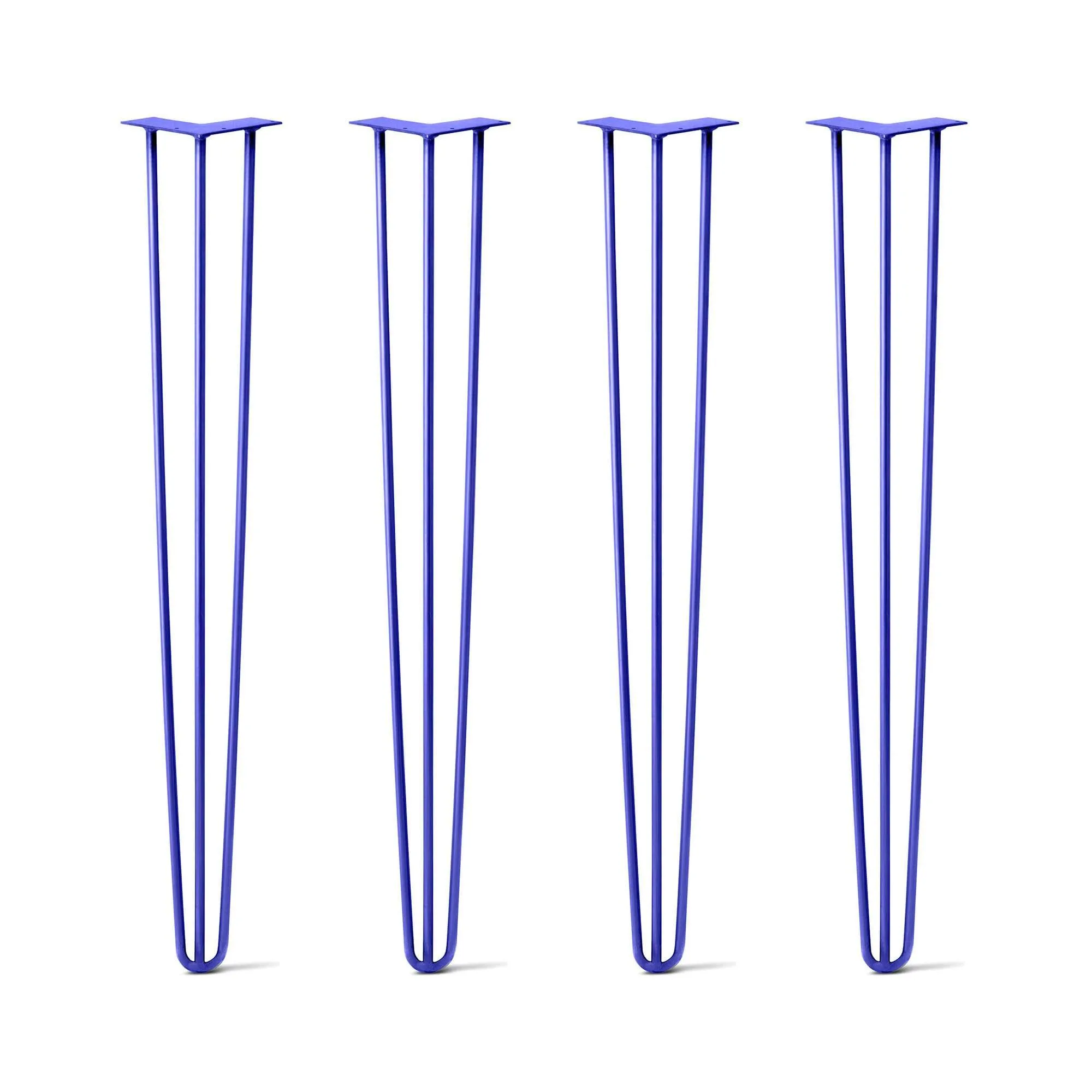 Hairpin Legs Set of 4, 3-Rod Design - Blue Powder Coated Finish