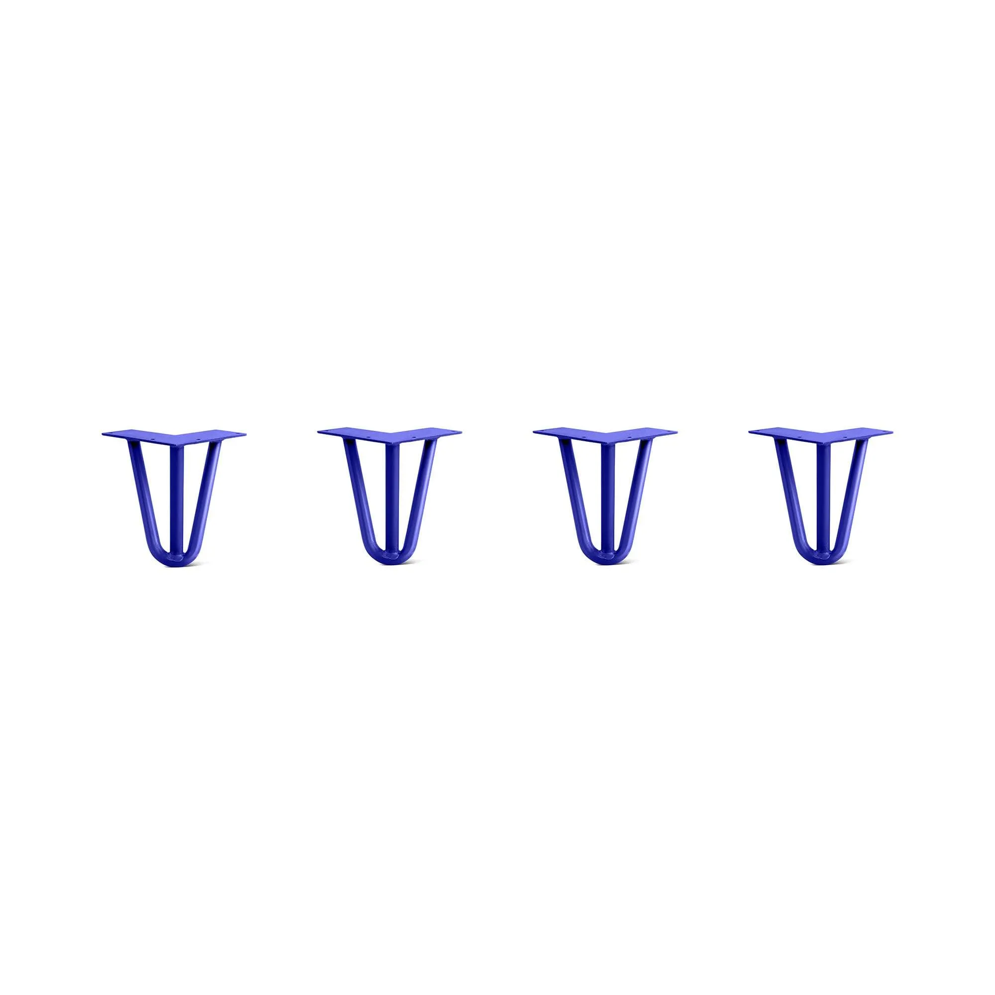 Hairpin Legs Set of 4, 3-Rod Design - Blue Powder Coated Finish