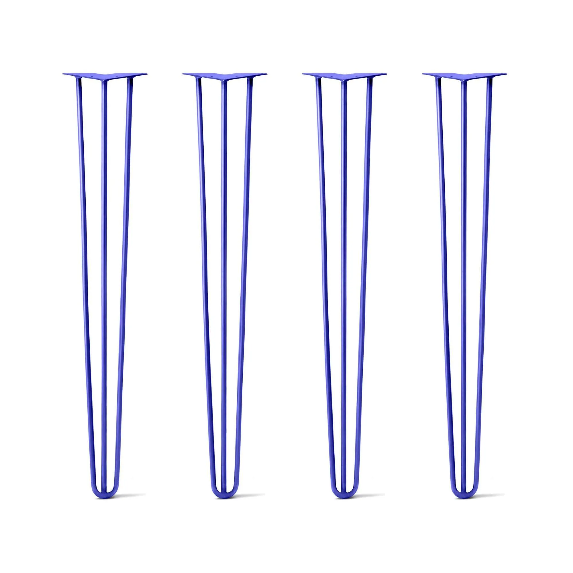 Hairpin Legs Set of 4, 3-Rod Design - Blue Powder Coated Finish