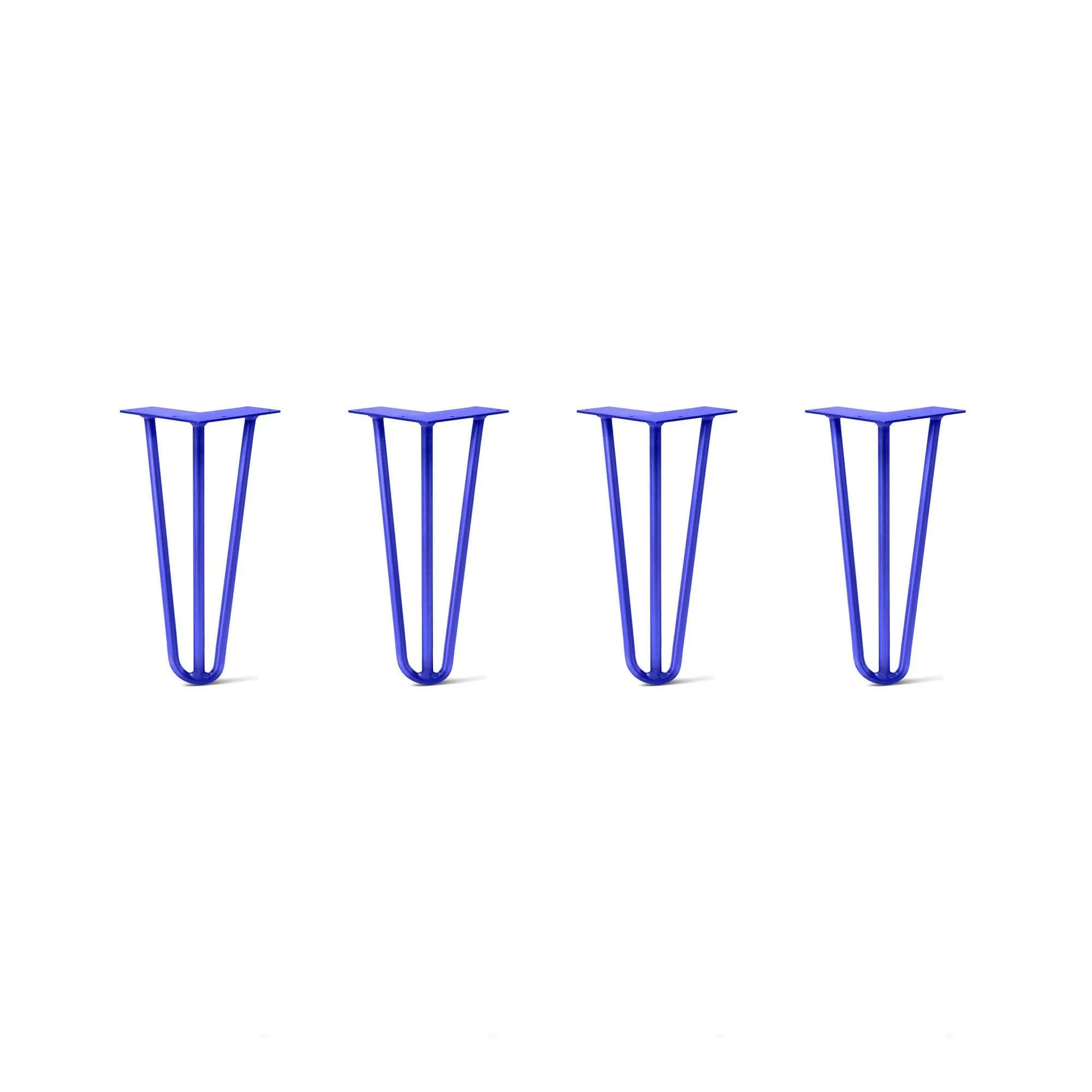 Hairpin Legs Set of 4, 3-Rod Design - Blue Powder Coated Finish