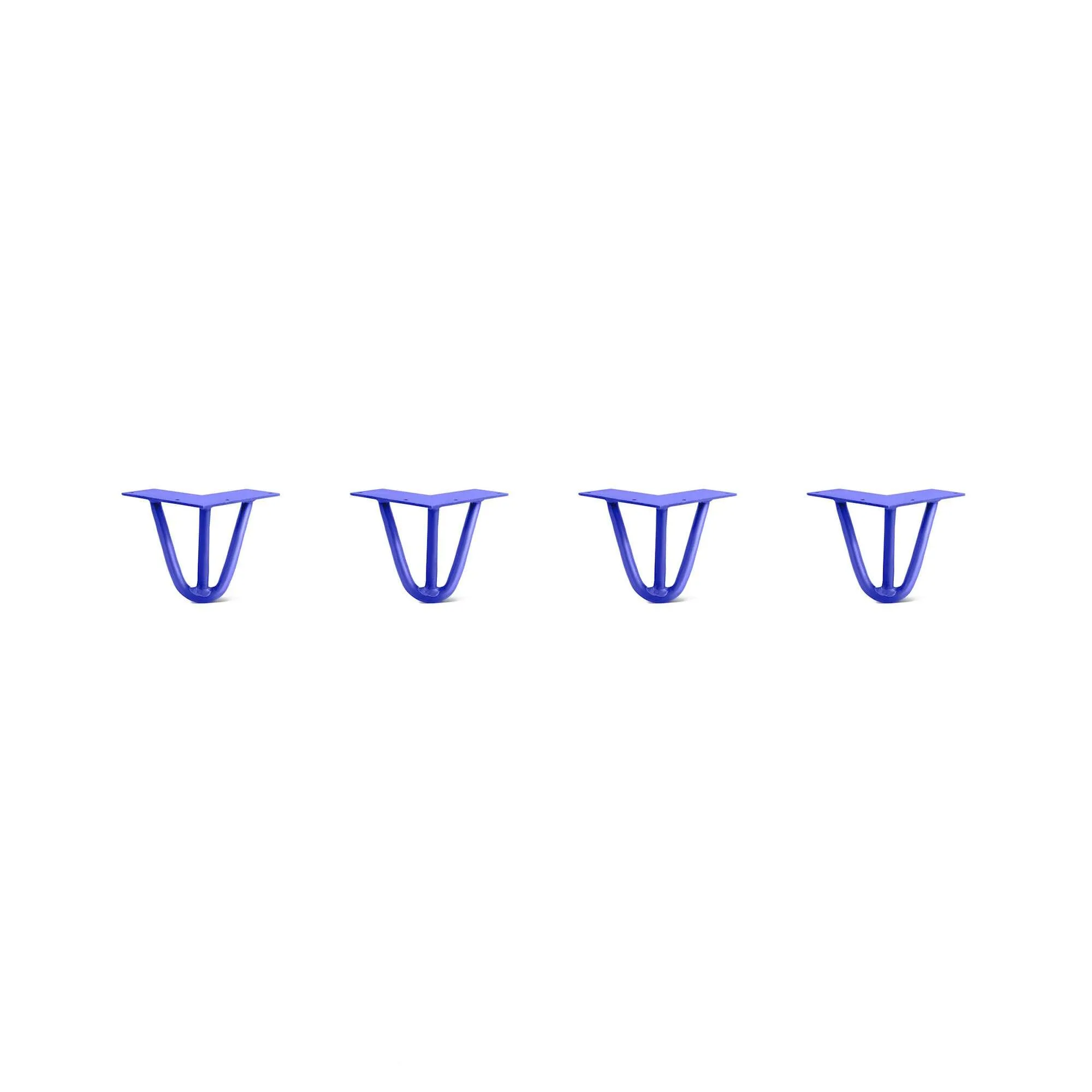 Hairpin Legs Set of 4, 3-Rod Design - Blue Powder Coated Finish