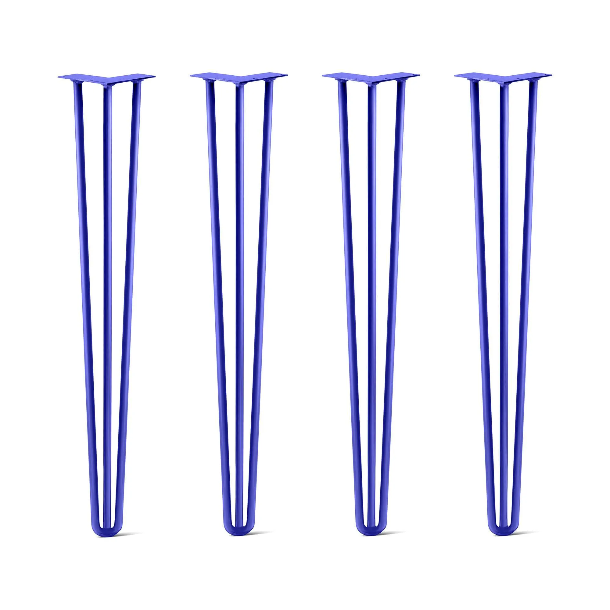 Hairpin Legs Set of 4, 3-Rod Design - Blue Powder Coated Finish