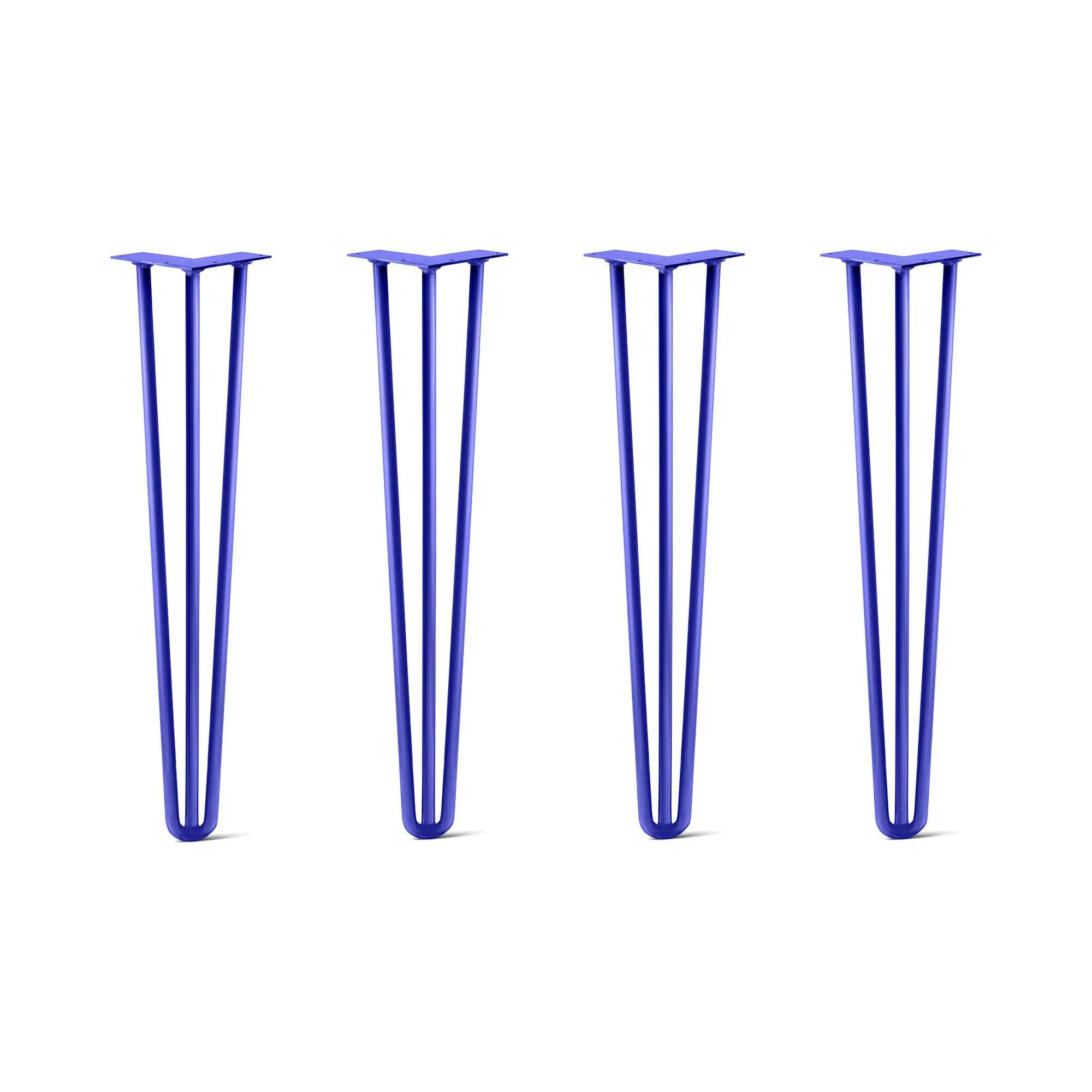 Hairpin Legs Set of 4, 3-Rod Design - Blue Powder Coated Finish