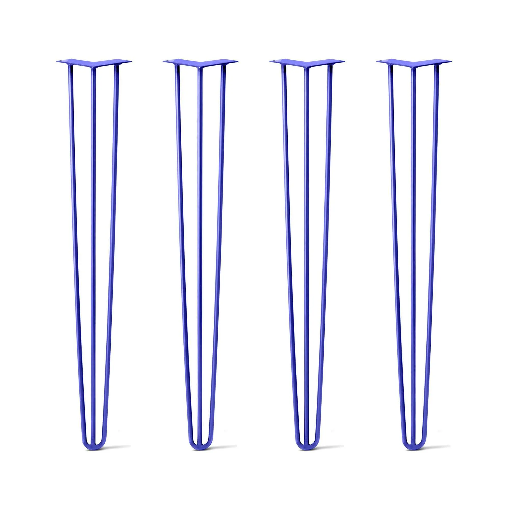 Hairpin Legs Set of 4, 3-Rod Design - Blue Powder Coated Finish