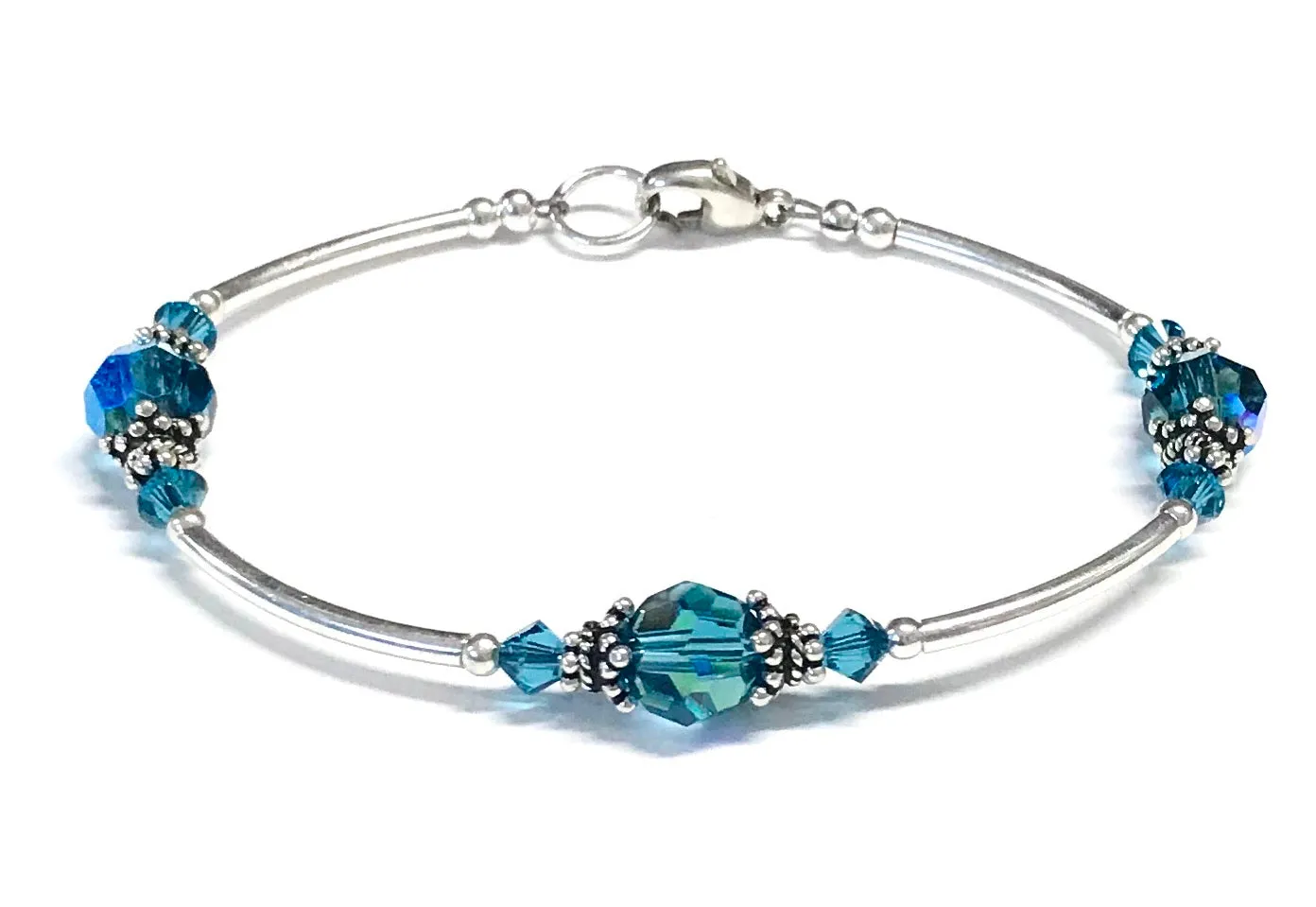 Indicolite Crystal Sterling Silver Bracelet