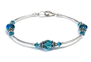 Indicolite Crystal Sterling Silver Bracelet