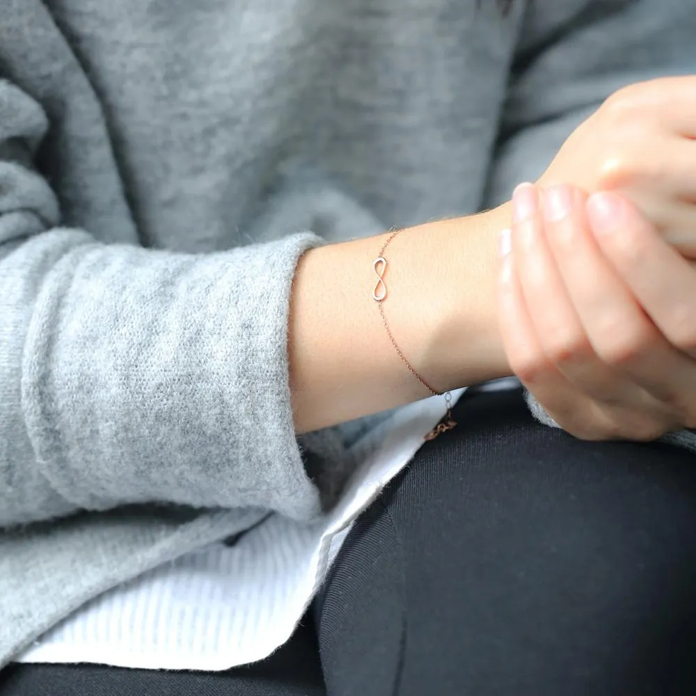 Infinity boho bracelet - Sterling Silver Rose Gold Plated