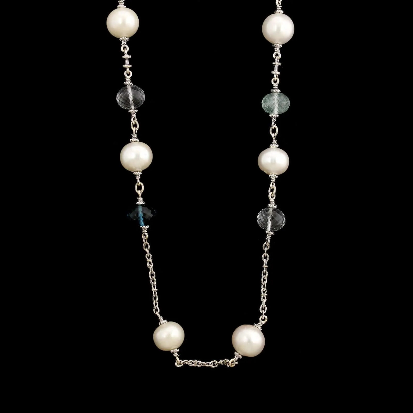 Judith Ripka 18K White Gold Estate Gem-set and Diamond Necklace