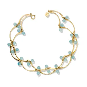 Kerala Necklace Yellow Gold - Aquamarine