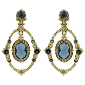 Konstantino Flamenco 18k Gold London Blue Topaz Drop Earrings