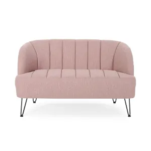 Kyra Modern Fabric Settee with Hairpin Legs