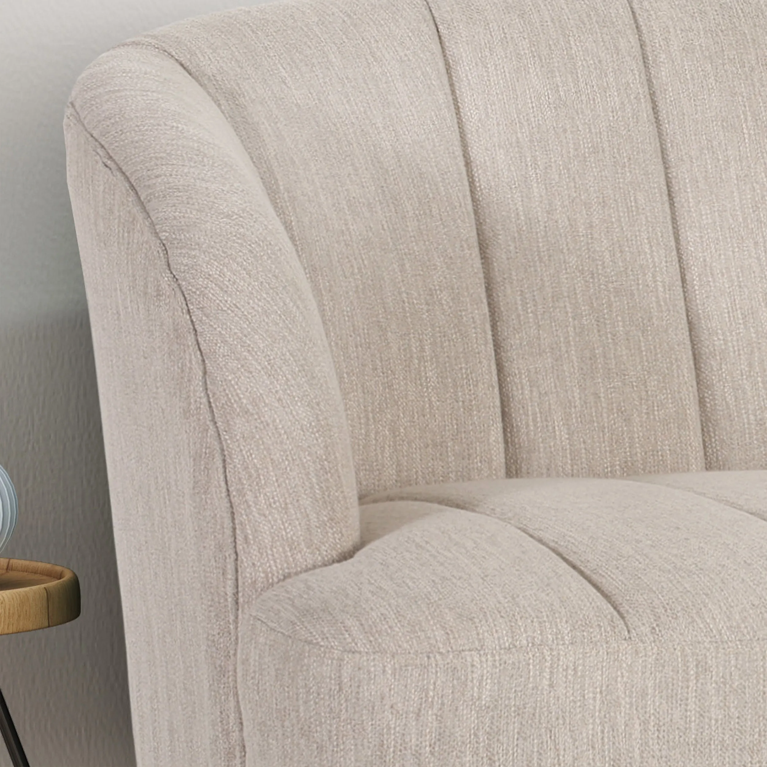 Kyra Modern Fabric Settee with Hairpin Legs