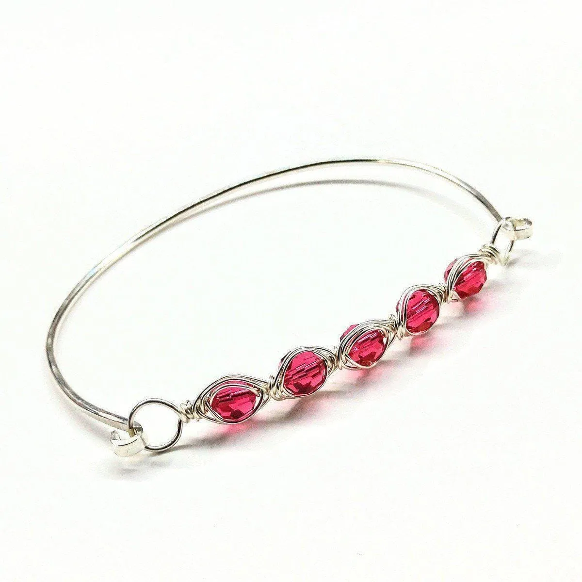 Larger Oval Shaped Swarovski Crystal Bar Bangle Bracelet